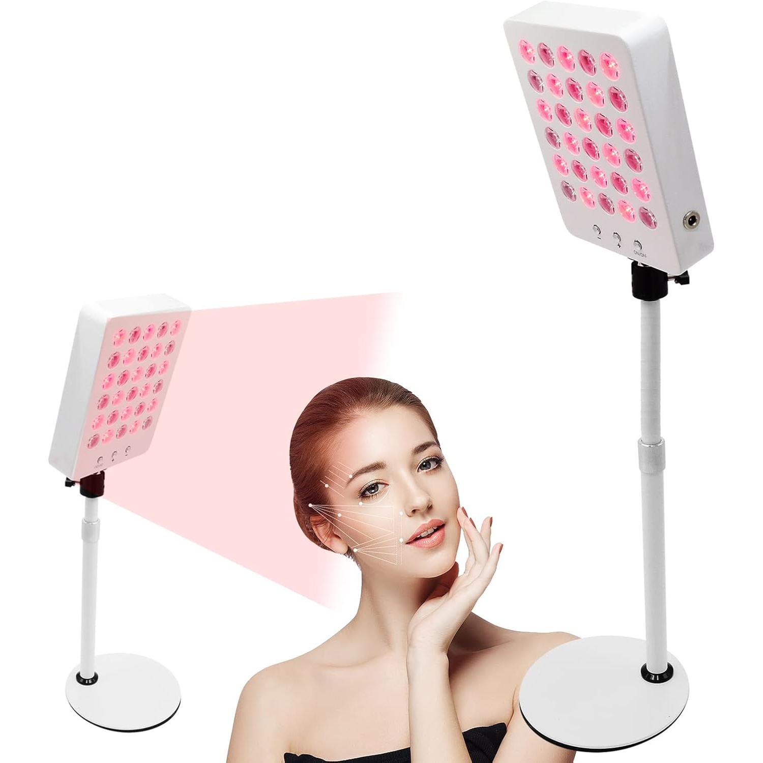Red Light Therapy Device,Infrared Red Light Therapy Lamp with Adjustable Stand,Red Light NIR Panel for Body Pain Relief