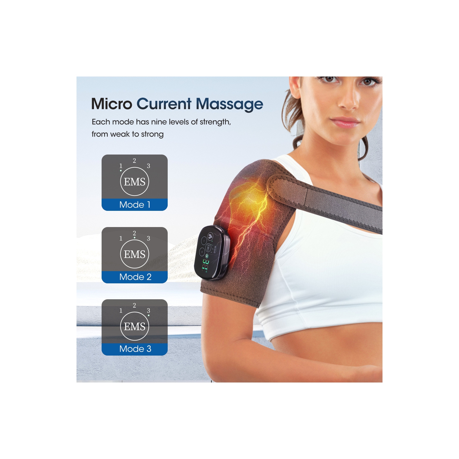 Heating Knee Massager, Knee Shoulder Elbow 3-in-1 Massage, Portable Knee Massager 3 Vibration and Heat,with Knit Knee Brace Pads