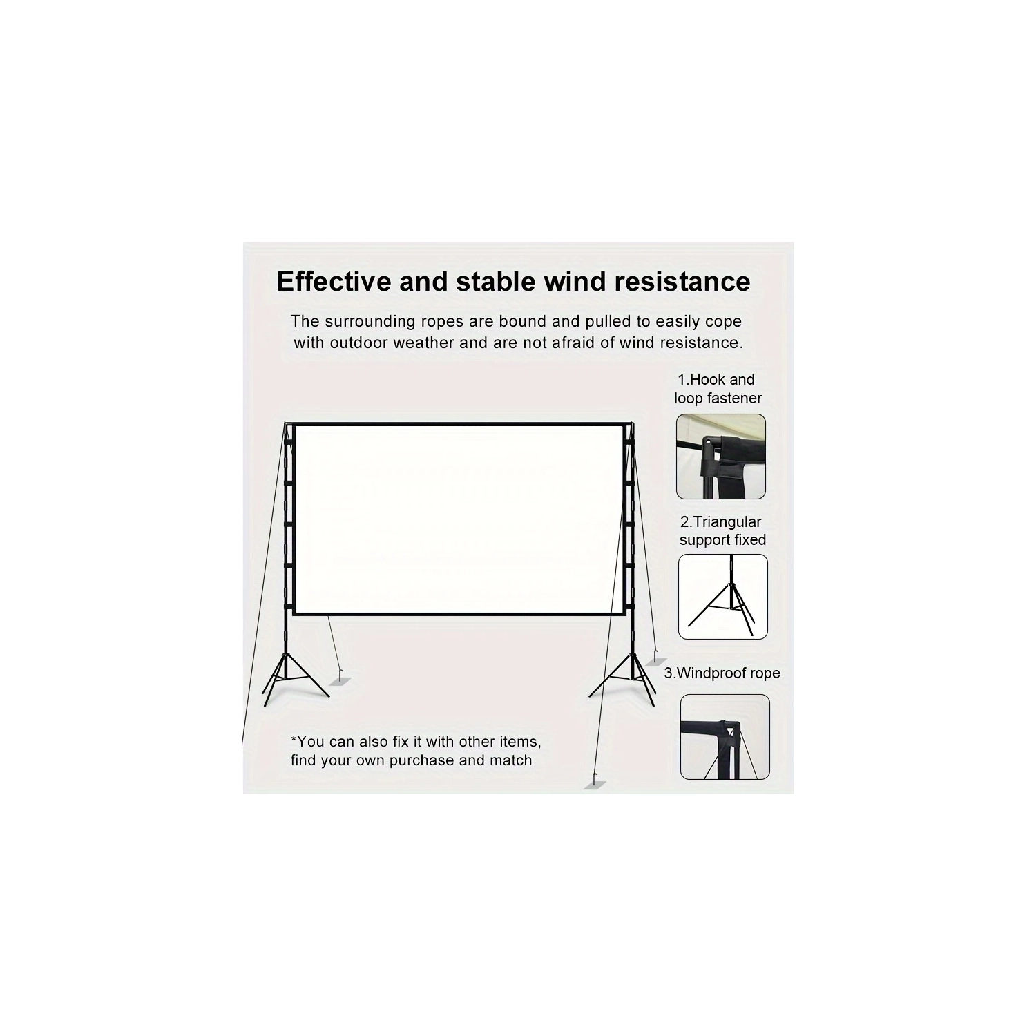 Mini projecteur HD compact avec écran 4K de 84 po et trépied réglable pour visionnement extérieur et intérieur