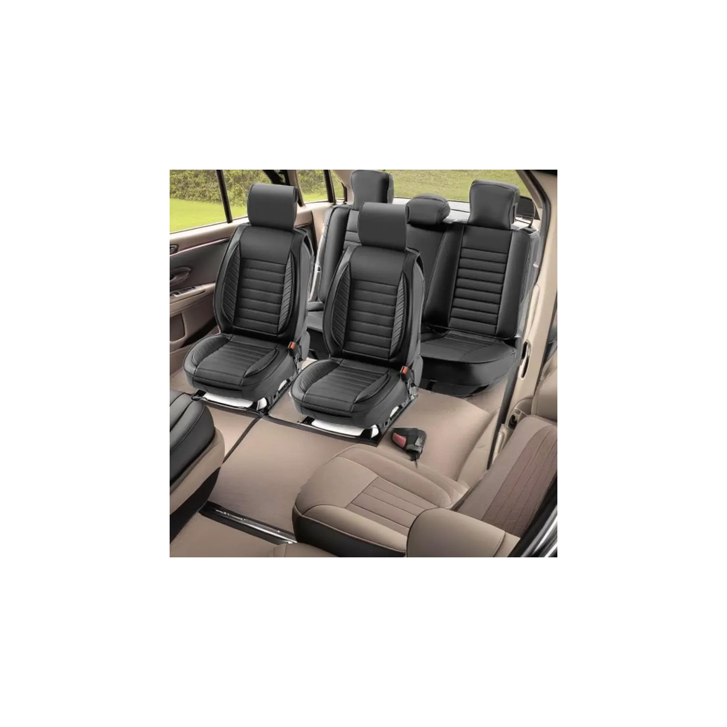 🎄🚗 Ensemble tapis et accessoires toutes saisons | Protection de plancher haut de gamme, pare-soleil UV, housses de siège pour Ram 1500 et plus