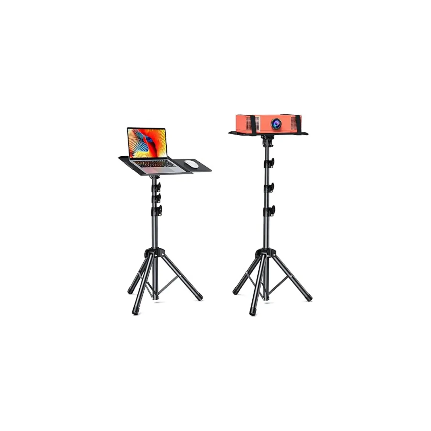 3000+ Lumens HD Mini Projector with 100" Auto-Locking Screen and Adjustable Tripod Stand for Indoor and Outdoor Use