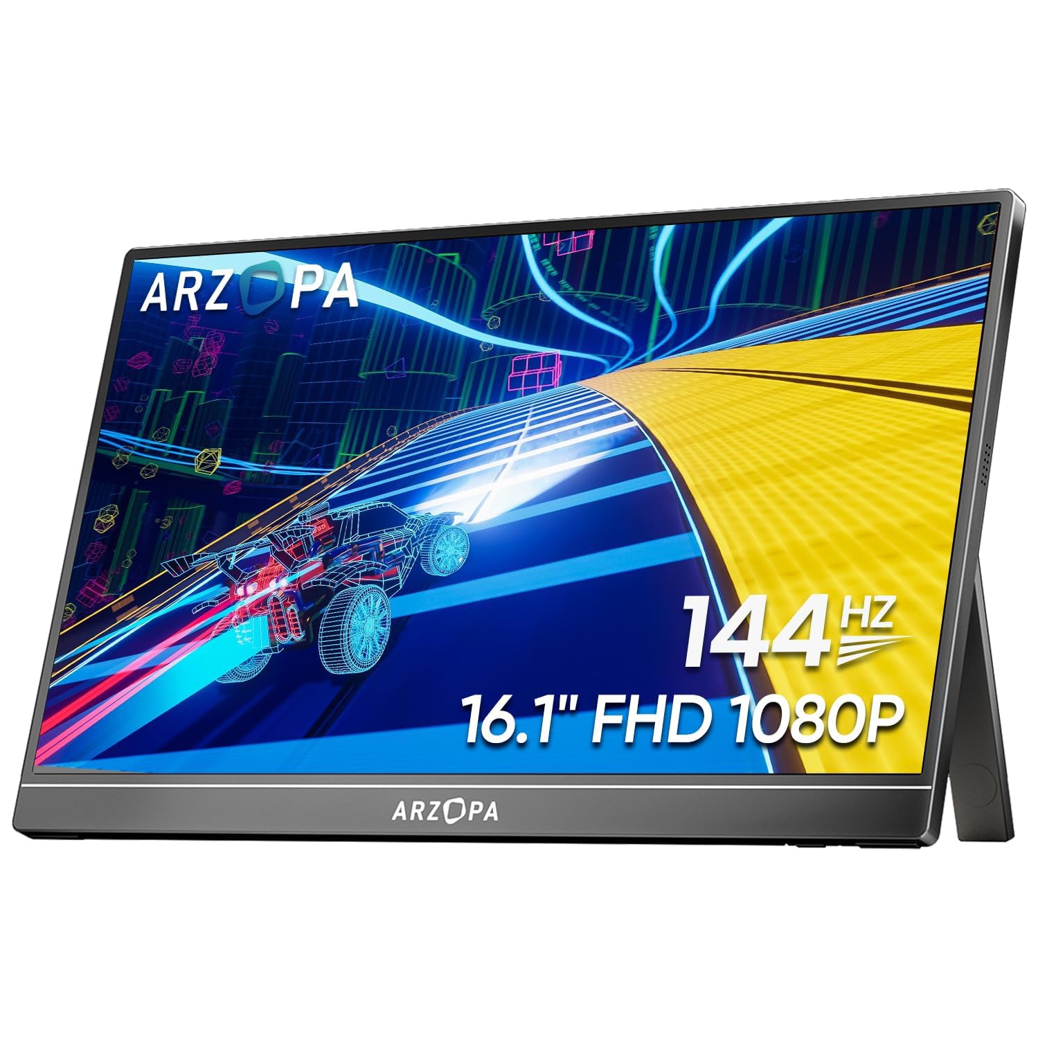 ARZOPA 16.1'' 144Hz Portable Gaming Monitor, 106% sRGB 1080P FHD Kickstand Portable Monitor with HDR, Ultra Slim, Eye Care, External Second Screen -