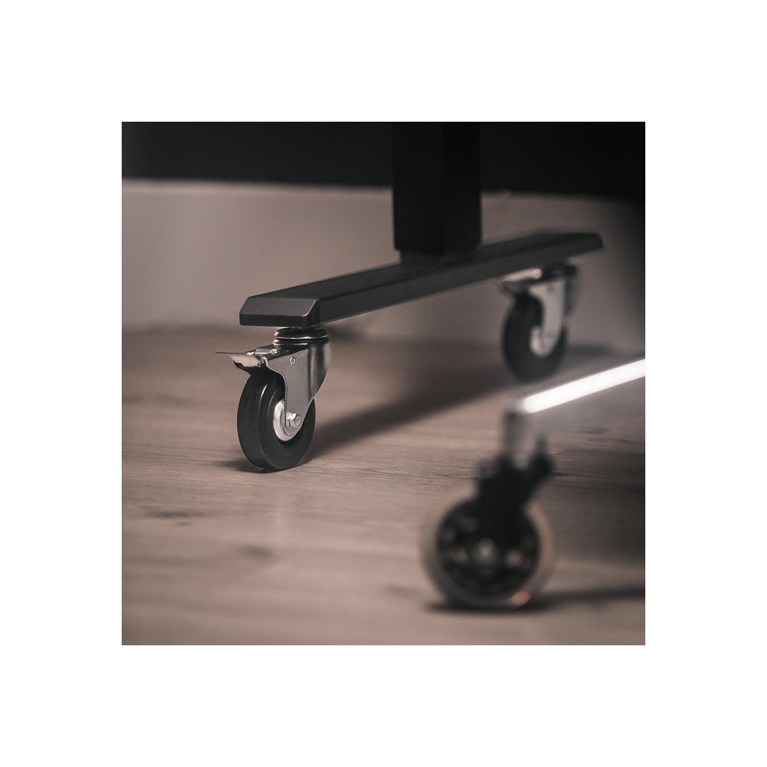 MotionGrey Heavy Duty Caster Wheels 3 inch for All Floors, M10 Threaded Locking Casters Set of 4, Universal Industrial Metal Swivel Wheel Desk Castor