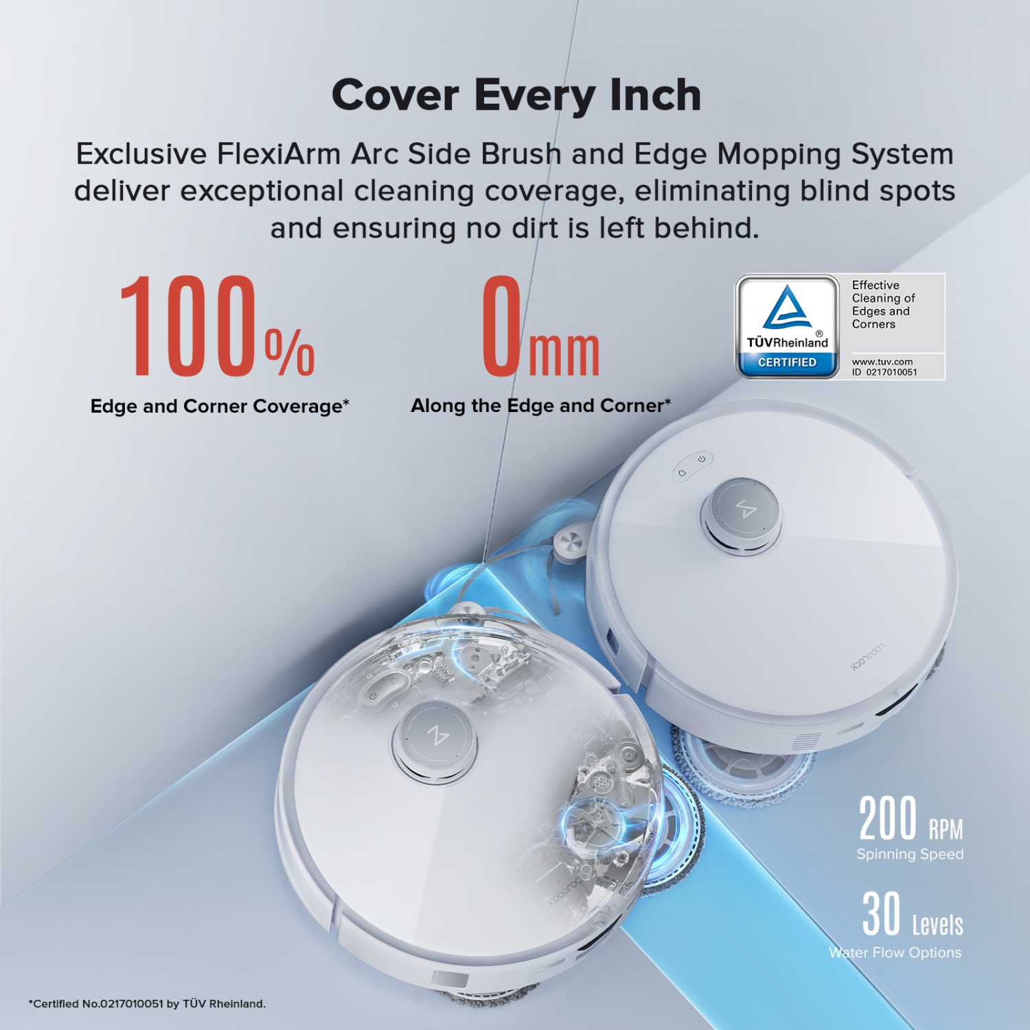 Aspirateur robot et vadrouille Qrevo Curv de Roborock, aspiration de 18 500 Pa, sans emmêlement, brosse principale DuoDivide, brosse latérale Arc