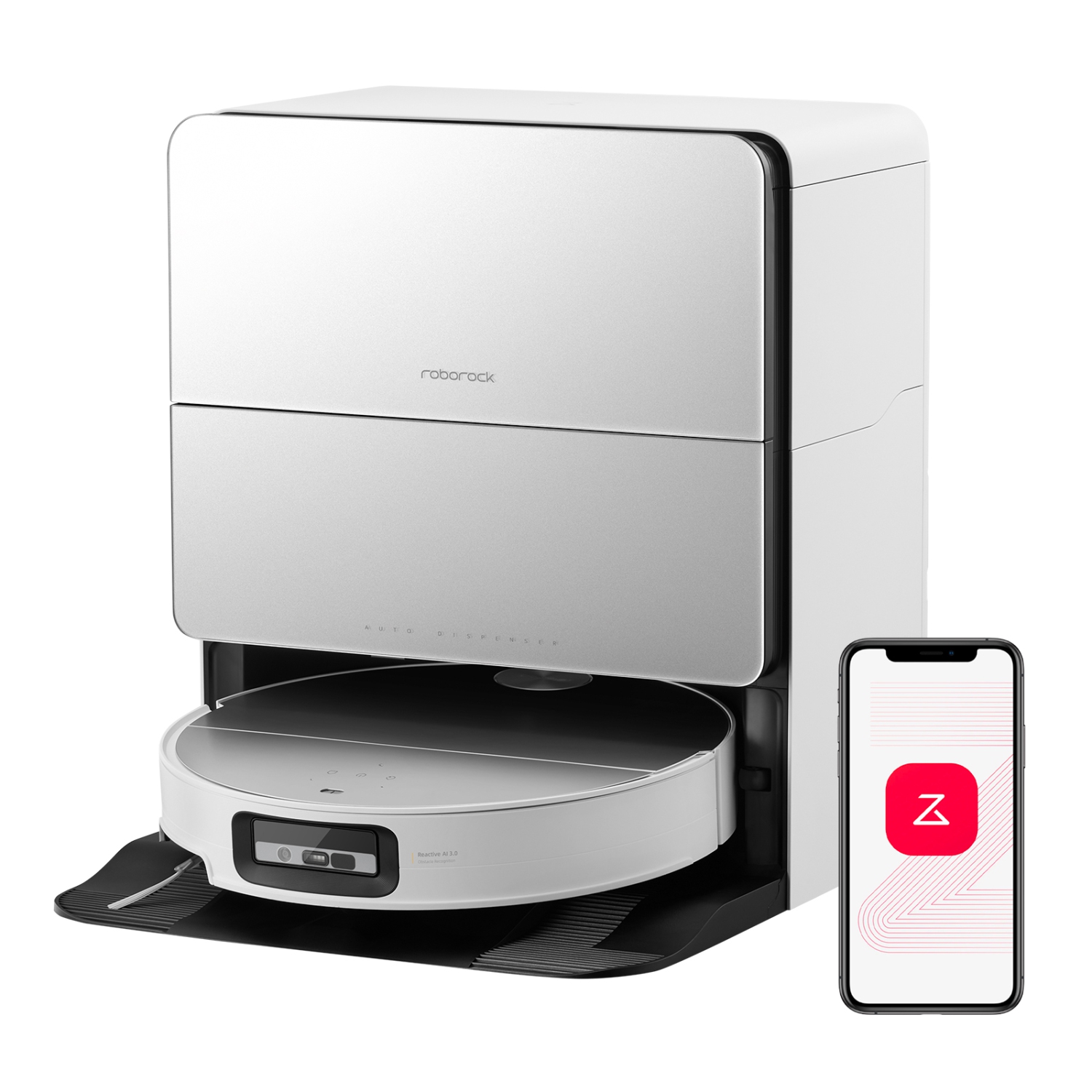 Roborock Saros 10 – Vadrouille robot, ultra mince de 3,14&nbsp;po, décollement automatique, 0 % emmêlement des poils, station d'accueil multifonction