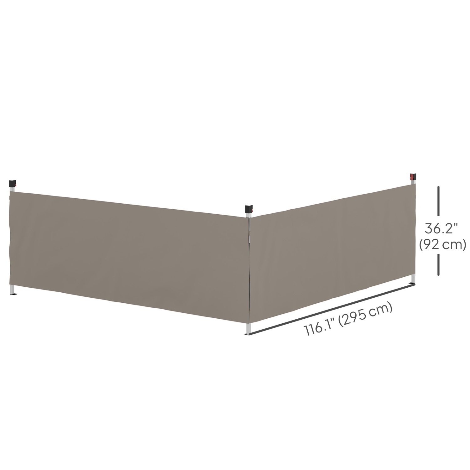 Demi-parois Outsunny 2 PCS pour auvent escamotable de 10 x 10 pi ou 10 x 20 pi, 2 paquets de demi-parois seulement, gris