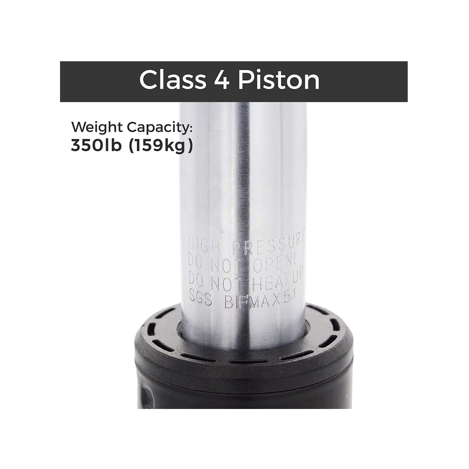 Remplacement du cylindre de fauteuil de bureau Easy MotionGrey – Piston à vérin à gaz de classe 4 – Convient à tous les fauteuils de bureau et de jeu