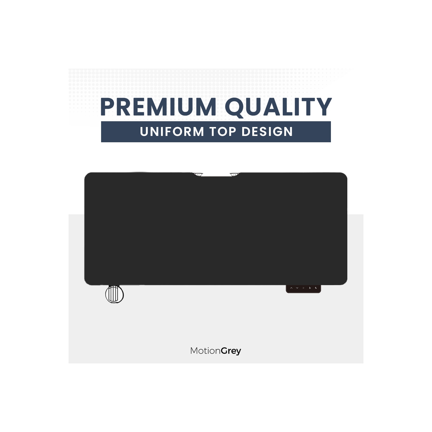 MotionGrey Ergo2 - Adjustable Electric Standing Desk with Memory Settings - 43"x24" Black Top Black Frame - Ergonomic Sit-to-Stand Desk for Home and