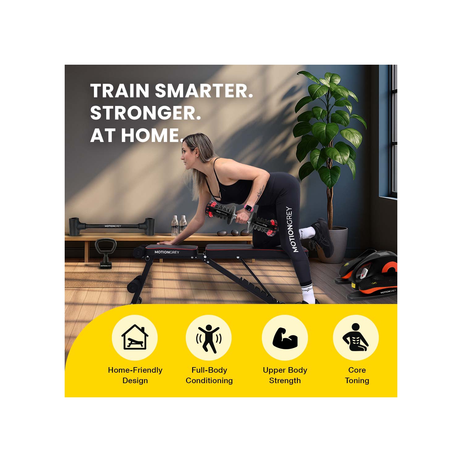 MotionGrey Adjustable Dumbbell 10 to 90 LB, Free High Strength Hand Grip Included 15 Adjustable Weight Settings Dumb Bell Barbell, Anti-slip Metal