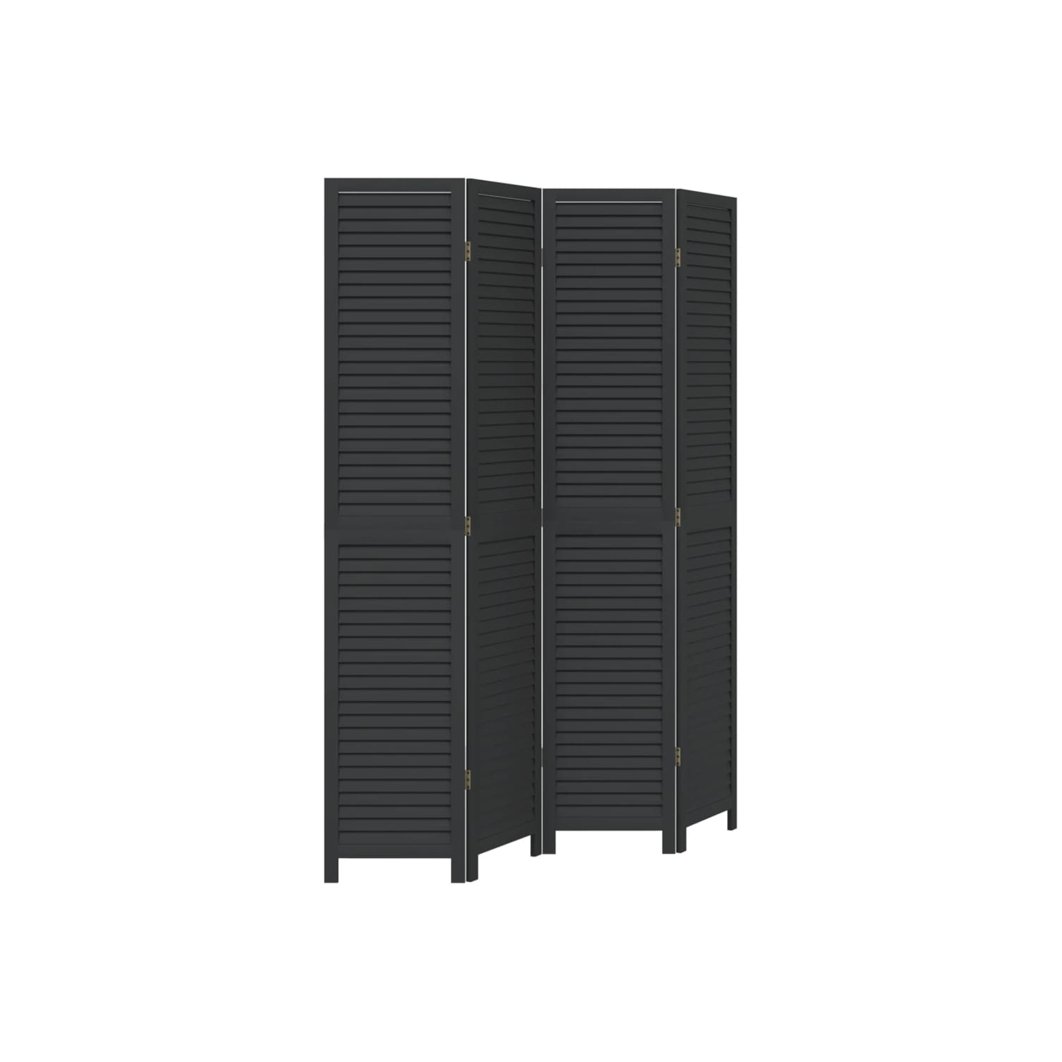 VidaXL – Séparateur de pièce&nbsp;à 4 panneaux en bois massif noir Paulownia