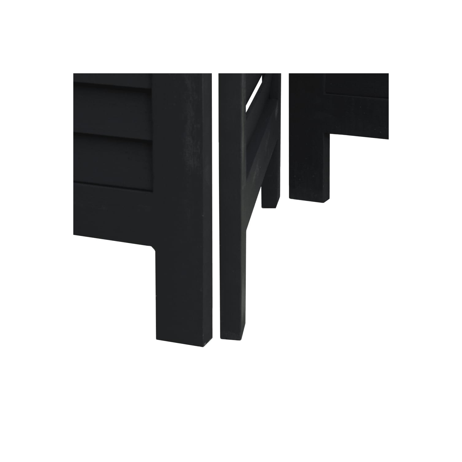 VidaXL – Séparateur de pièce&nbsp;à 4 panneaux en bois massif noir Paulownia