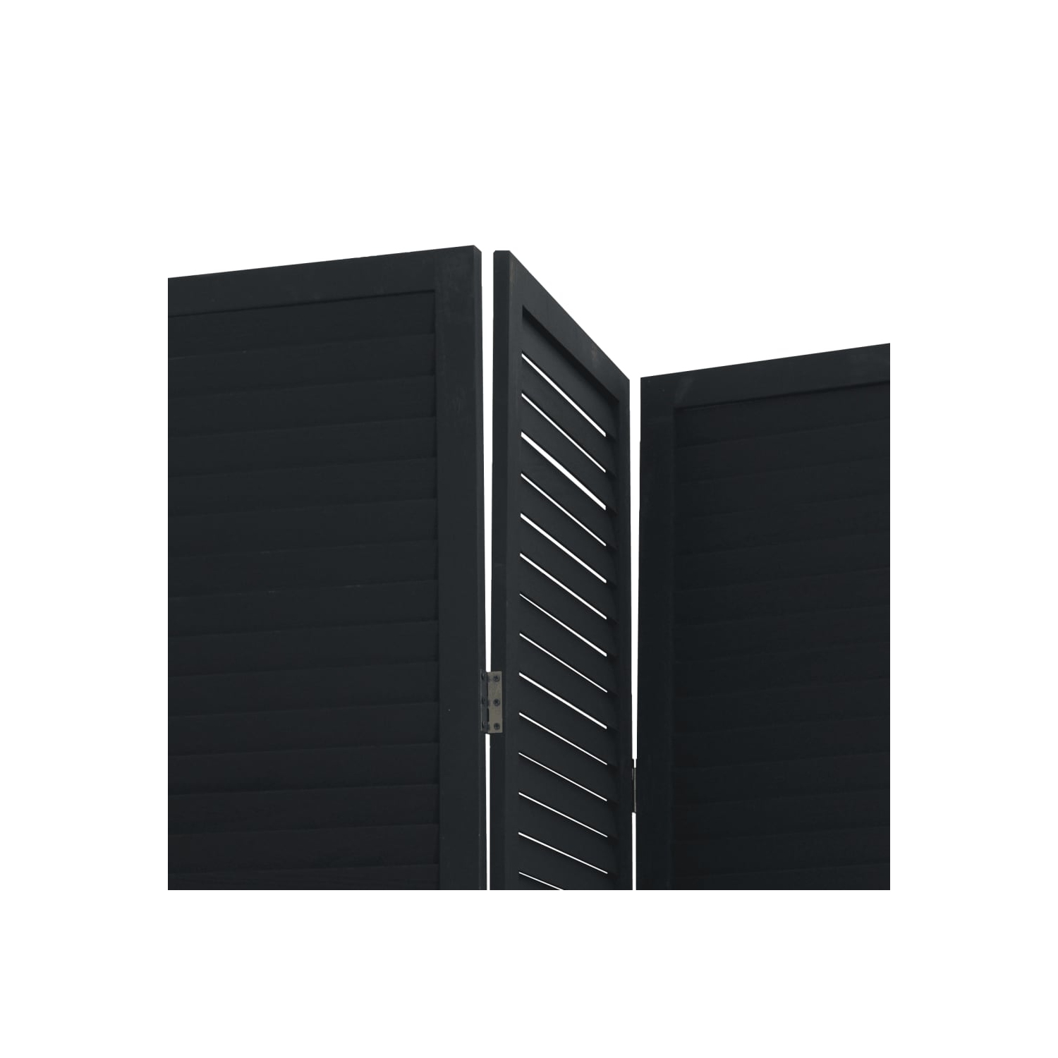 VidaXL – Séparateur de pièce&nbsp;à 4 panneaux en bois massif noir Paulownia