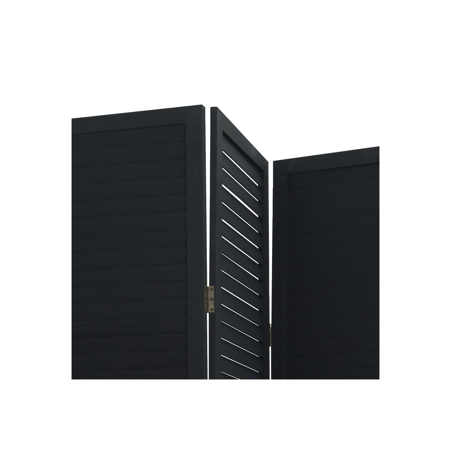 VidaXL – Séparateur de pièce&nbsp;à 3 panneaux en bois massif noir Paulownia