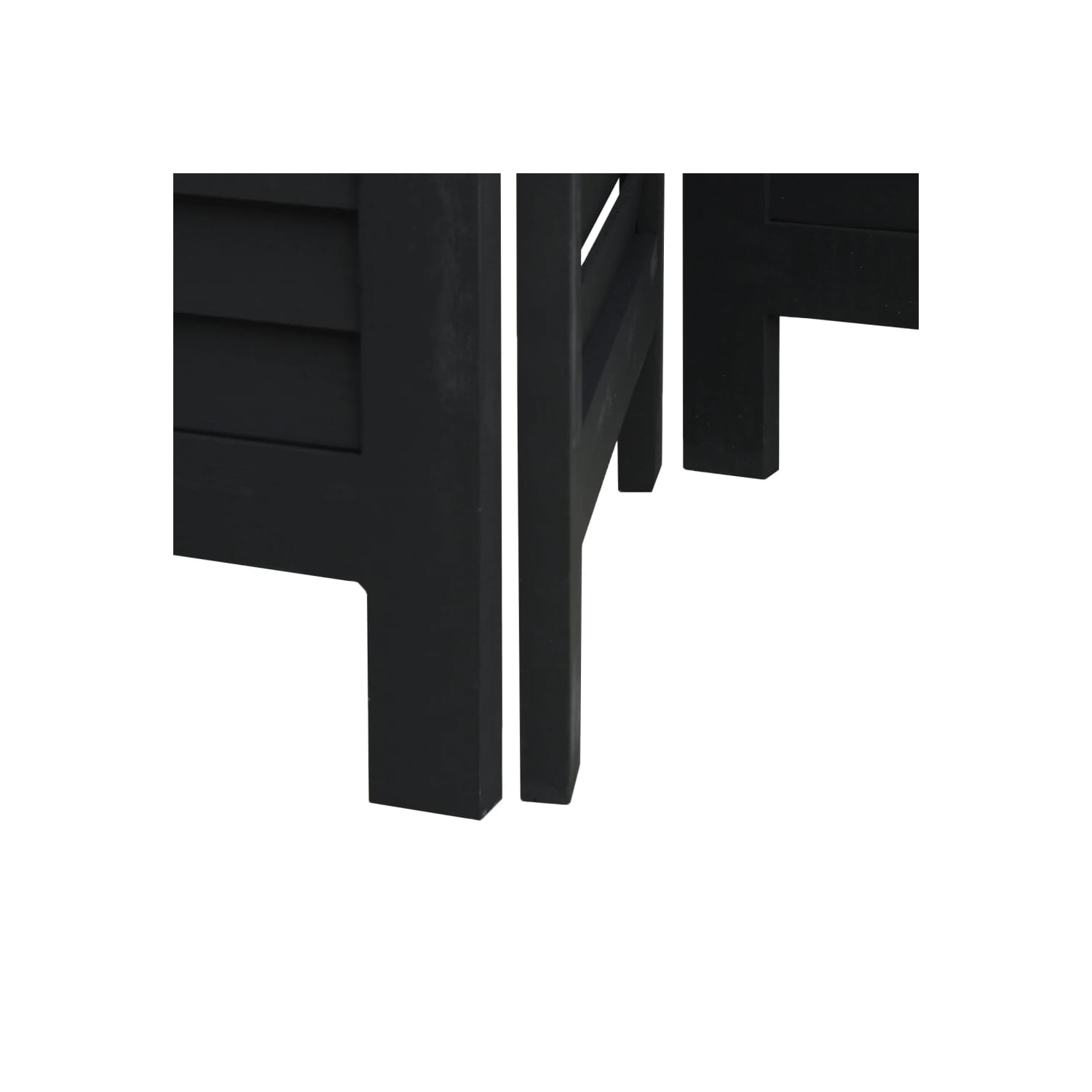 VidaXL – Séparateur de pièce&nbsp;à 3 panneaux en bois massif noir Paulownia