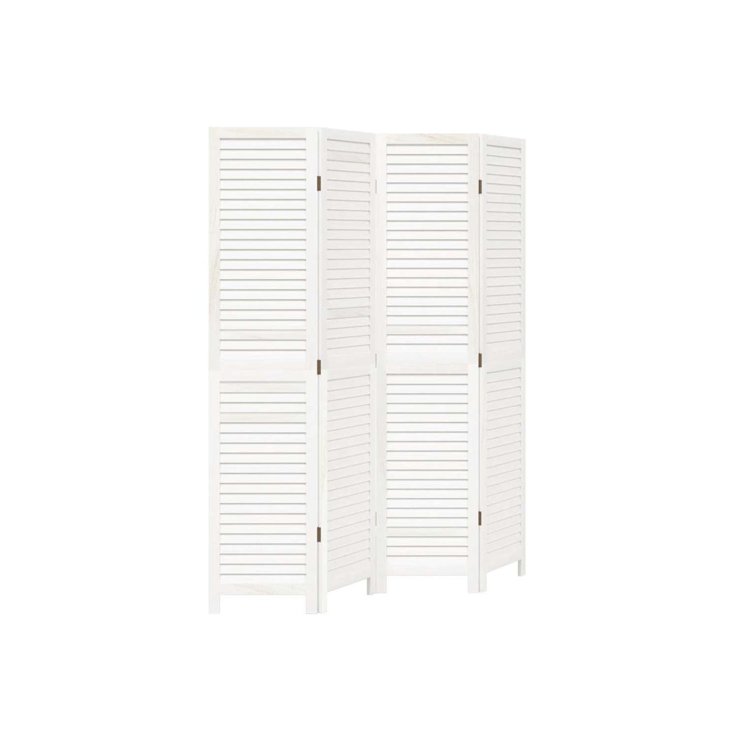 VidaXL – Séparateur de pièce&nbsp;à 4 panneaux en bois massif blanc Paulownia