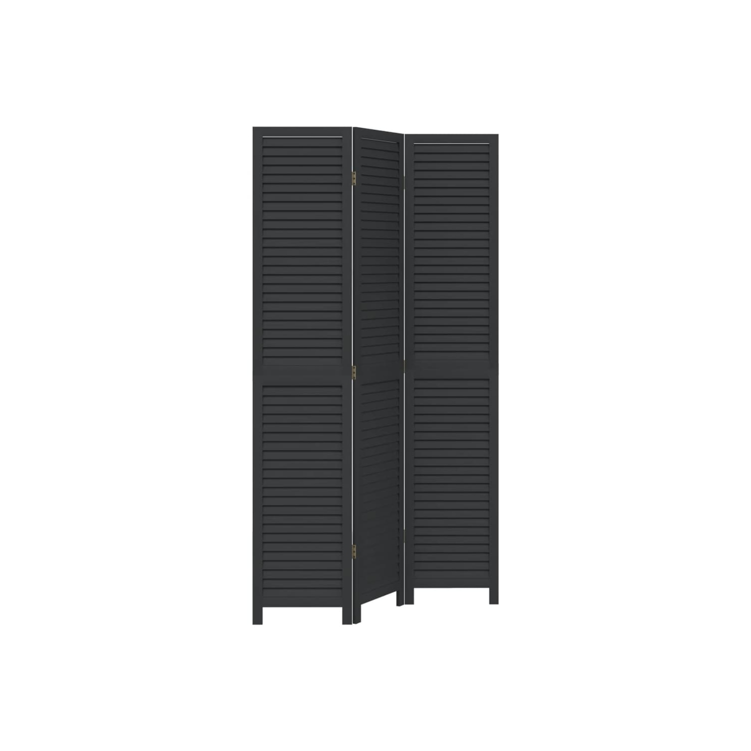 VidaXL – Séparateur de pièce&nbsp;à 3 panneaux en bois massif noir Paulownia