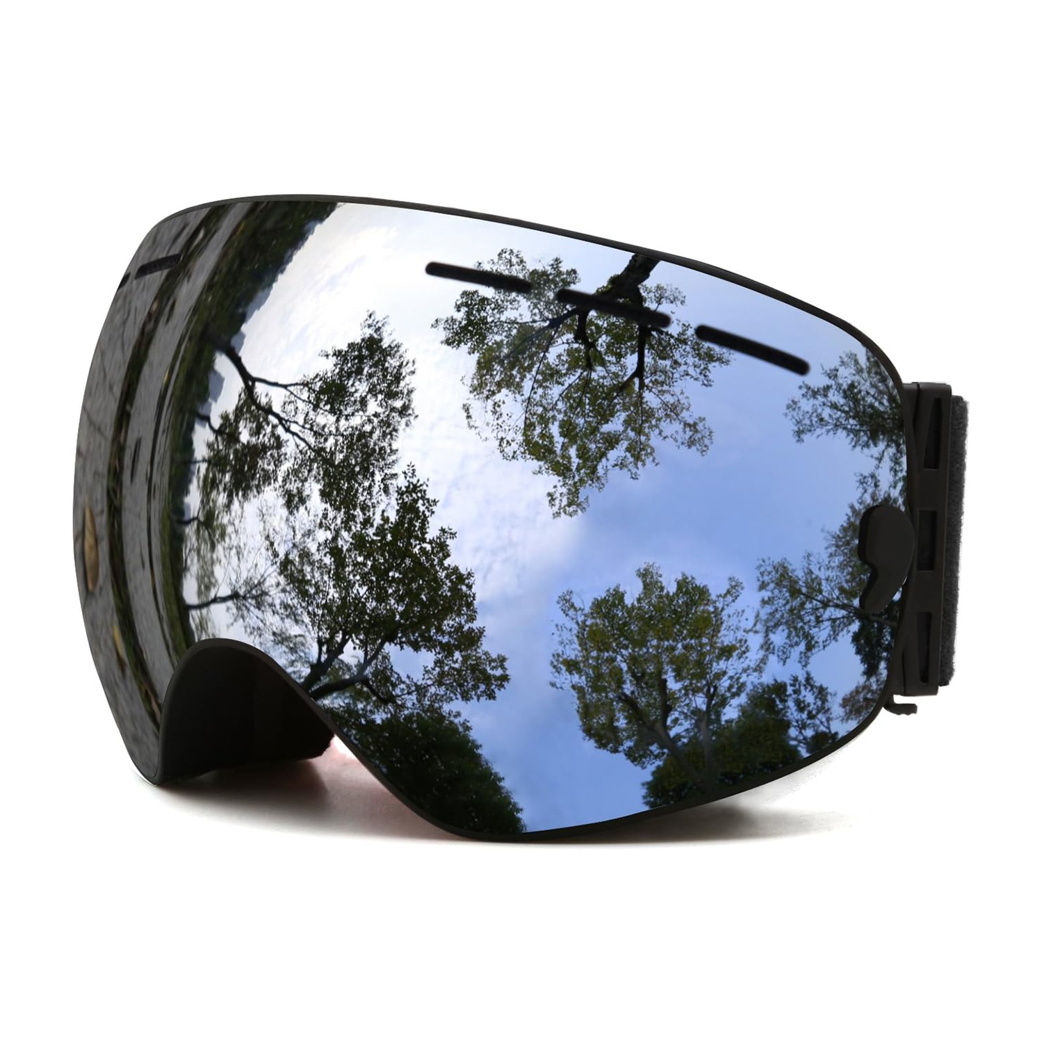 Ski Goggles,Winter Snow Sports Snowboard Goggles Youth & Men Women Skiing Skating Snowmobile,Black Frame/Mirror(vlt18.5%)lens