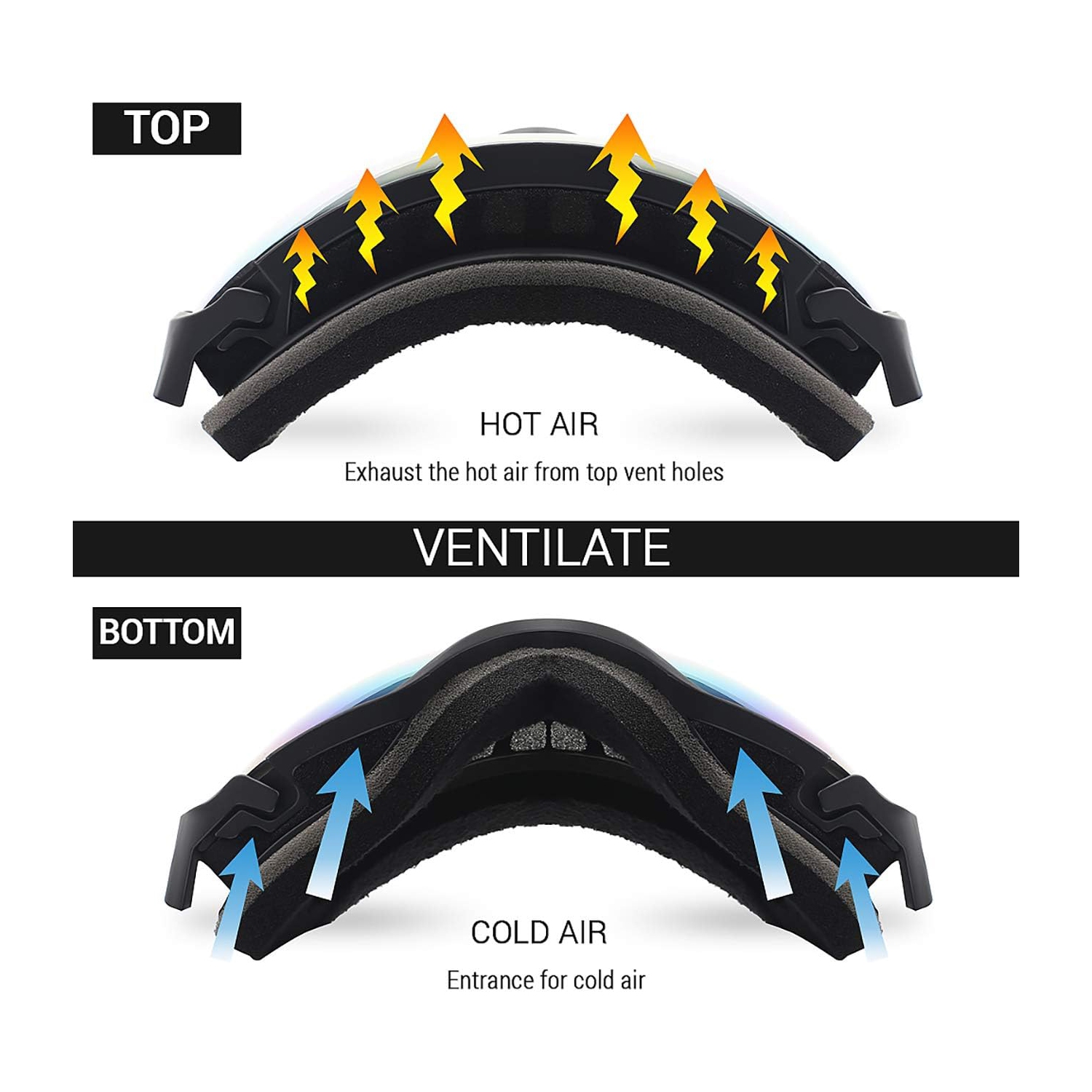 Ski Goggles,Winter Snow Sports Snowboard Goggles Youth & Men Women Skiing Skating Snowmobile,D01-black Frame Colorful