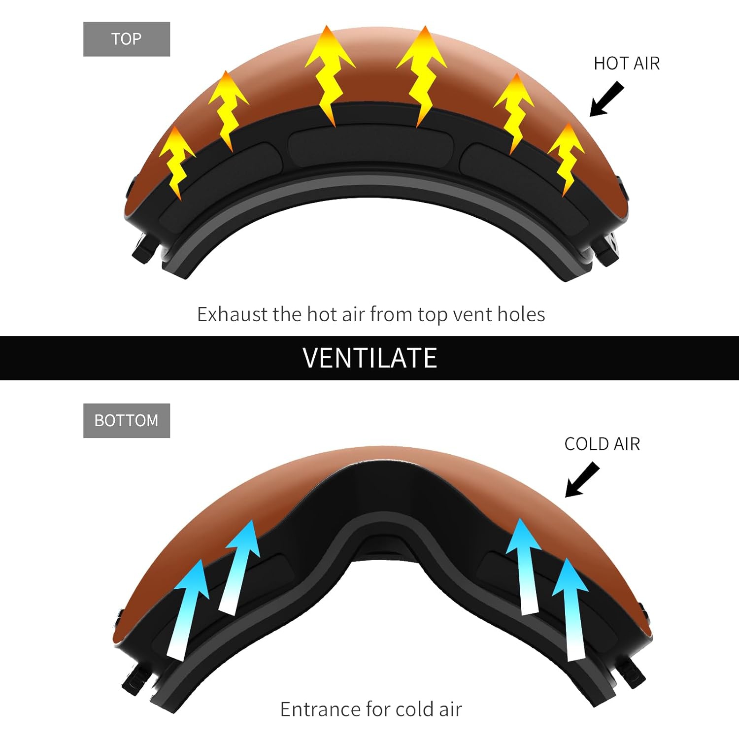 Lunettes de ski, lunettes de planche à neige Winter Snow Sports Snowboard Jeunes et hommes Femmes Ski Ski Ski Motoneige, A21-Matter Cadre