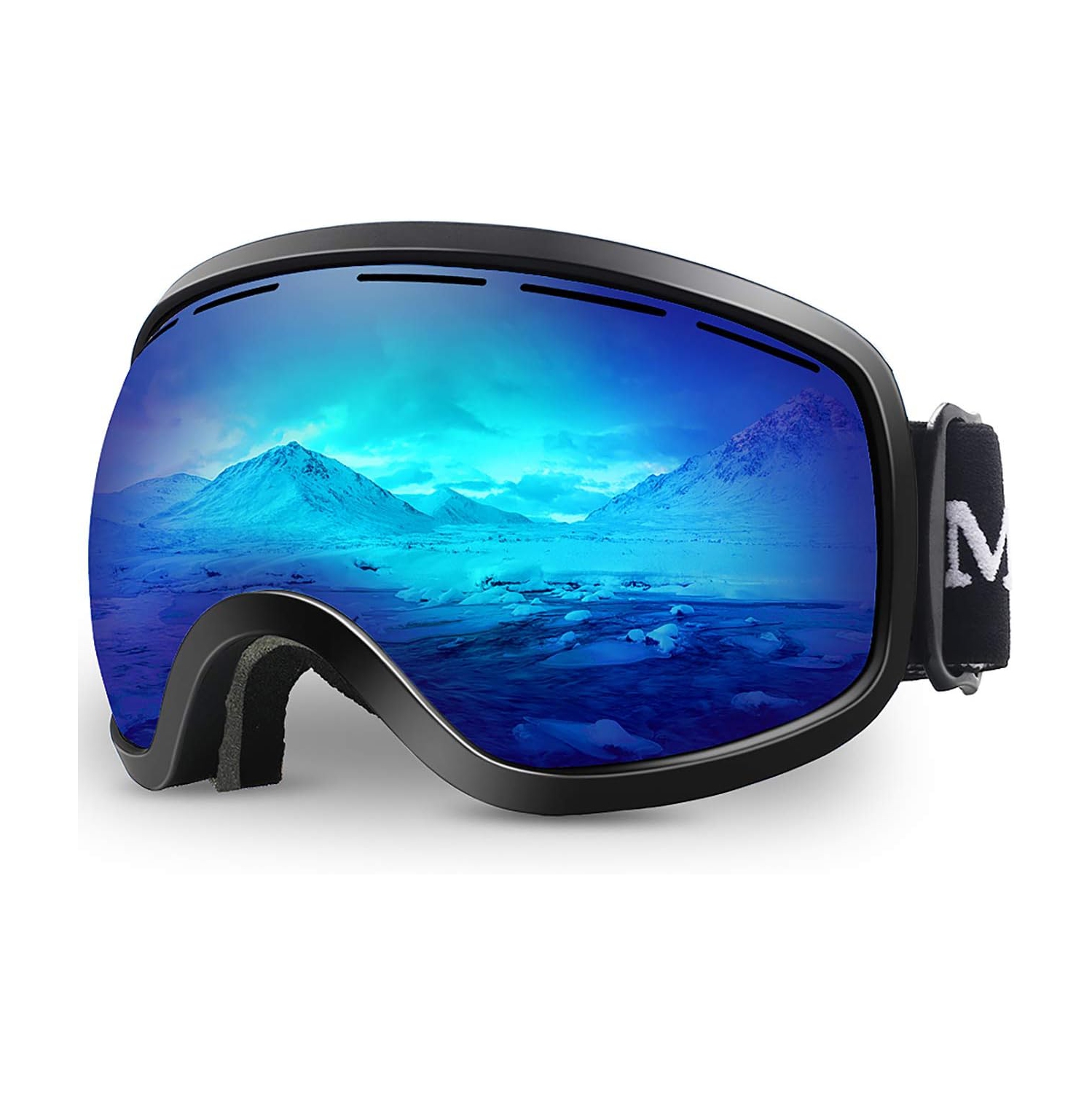 Ski Goggles,Winter Snow Sports Snowboard Goggles Youth & Men Women Skiing Skating Snowmobile,C03-black Frame/ Blue Vlt 14%