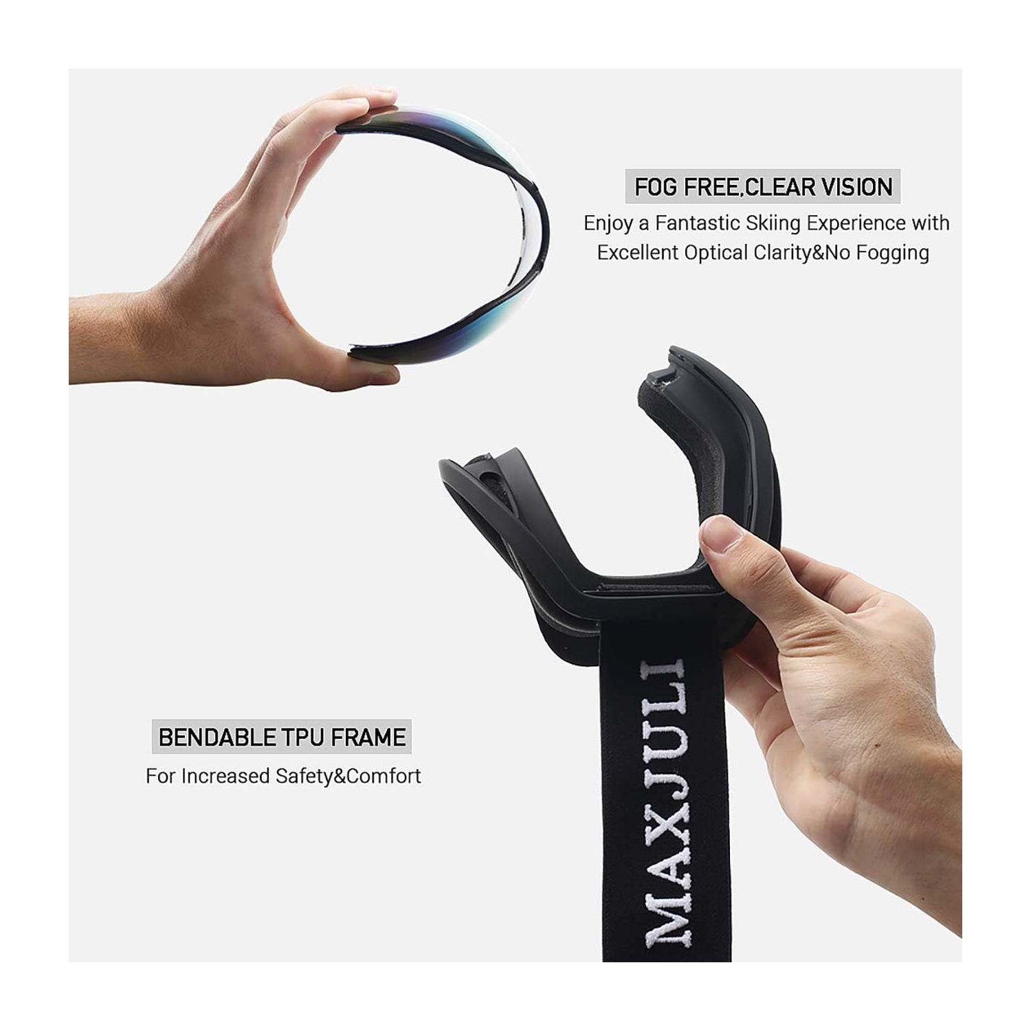 Ski Goggles,Winter Snow Sports Snowboard Goggles Youth & Men Women Skiing Skating Snowmobile,C03-black Frame/ Blue Vlt 14%