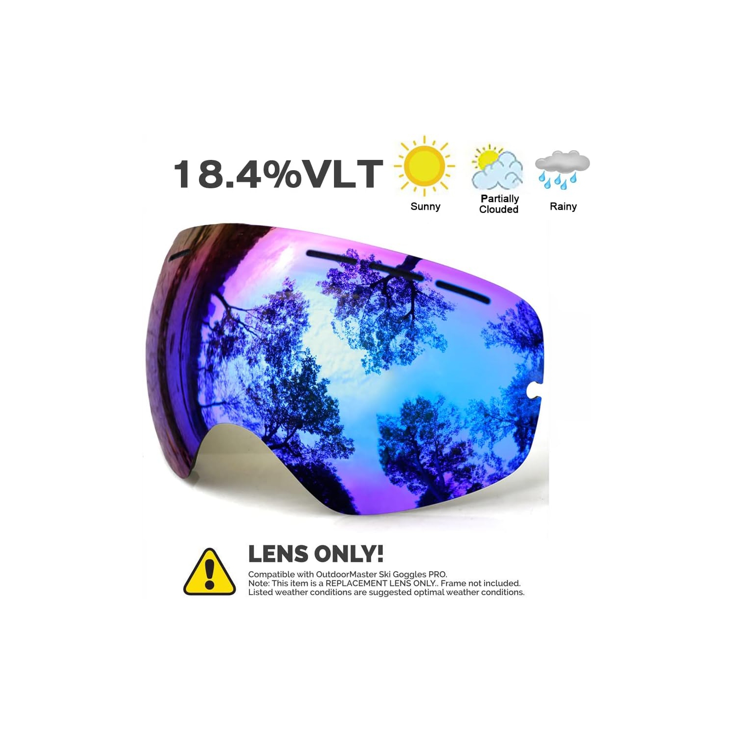 Lunettes de ski, lunettes de planche à neige pour sports d'hiver Lunettes de neige Jeunes et hommes Femmes Ski Ski Motoneige, B03-bleuObjectif