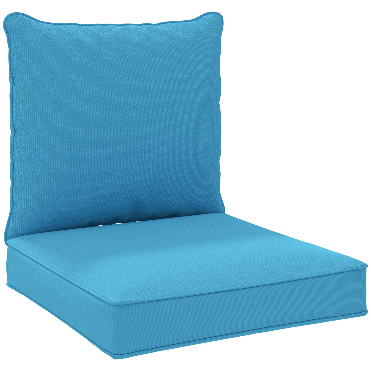 Coussins de chaise de jardin Outsunny, coussin de siège épais pour l'extérieur avec coussin de dossier, turquoise
