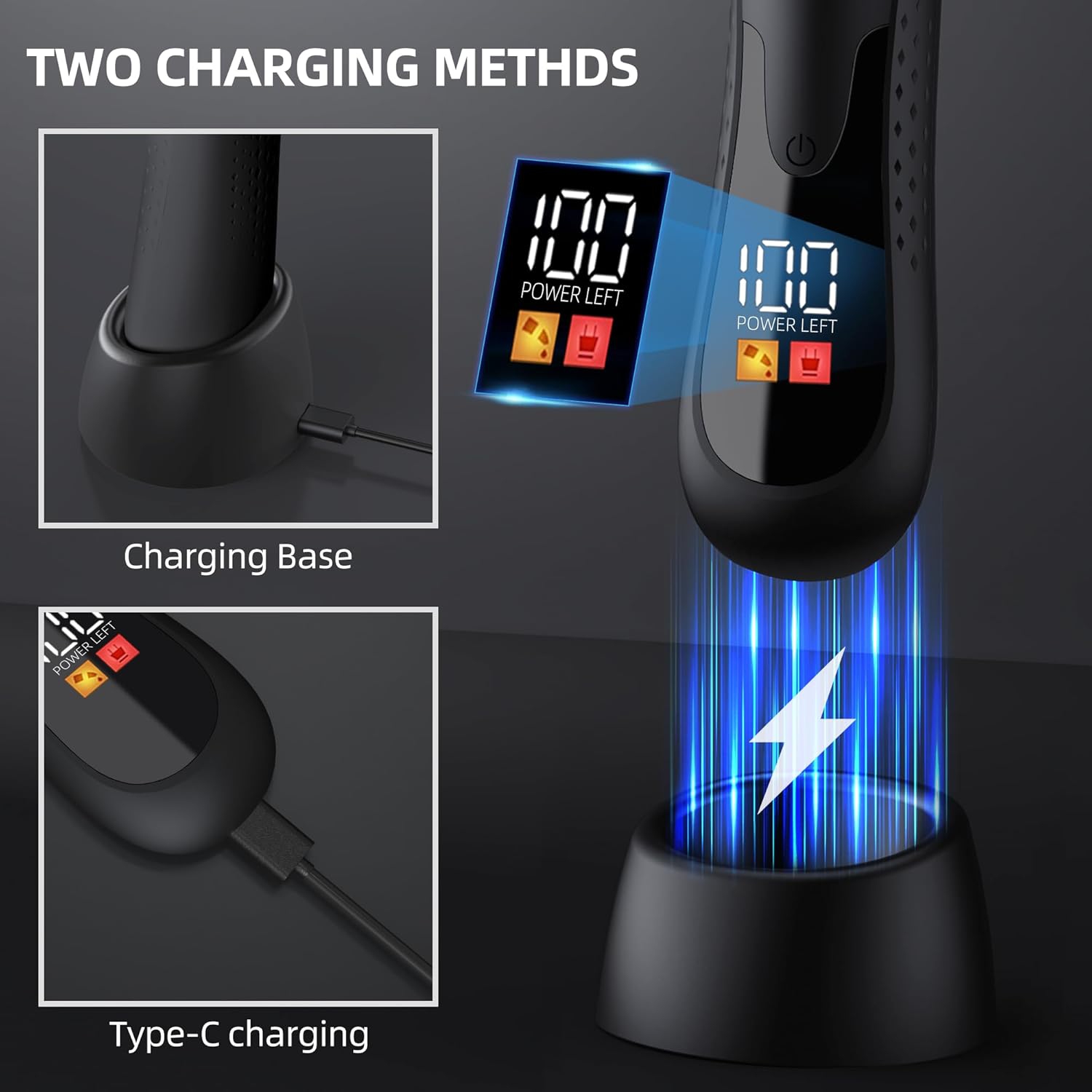 Groin Hair Trimmer,Electric Body Hair Trimmer for Men,Waterproof Ball Trimmer for Pubic Body Groin Grooming with LED Light,Charging Base