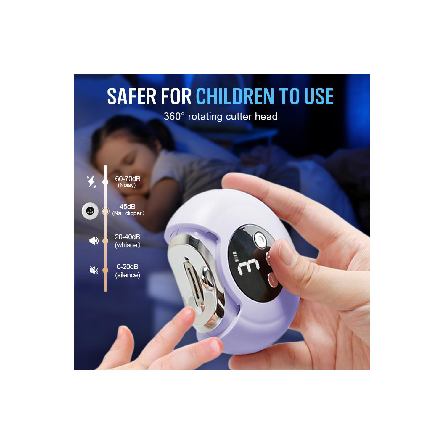 Polissage électrique 2 en 1 Coupe-ongles automatique, coupe-ongles électrique pour doigts et orteils, lime à ongles électrique rechargeable par USB