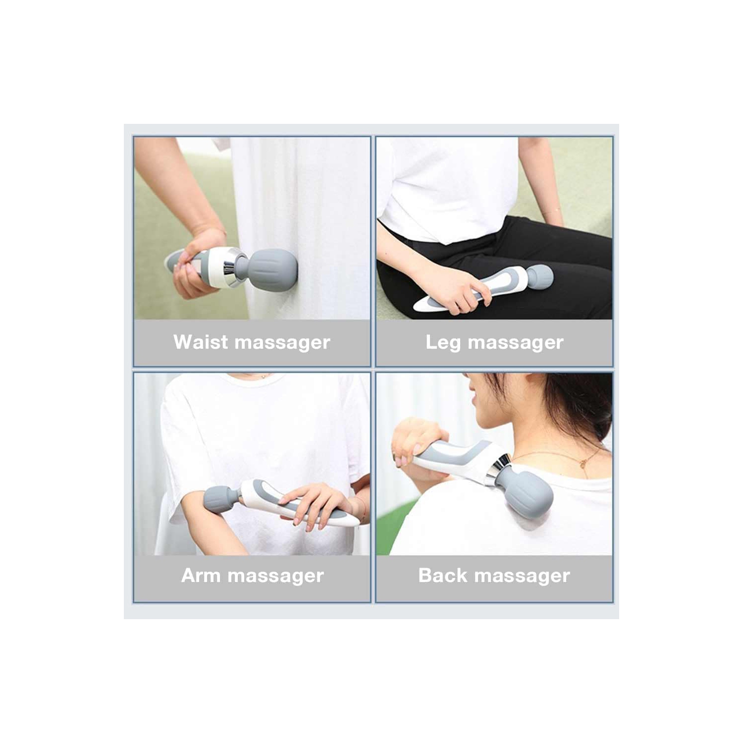 Handheld Cordless Massager Wand,Muscle Massager for Neck Back Shoulder Waist Leg Feet,Portable Full Body Massager,Tension Relief Use,Rechargeable