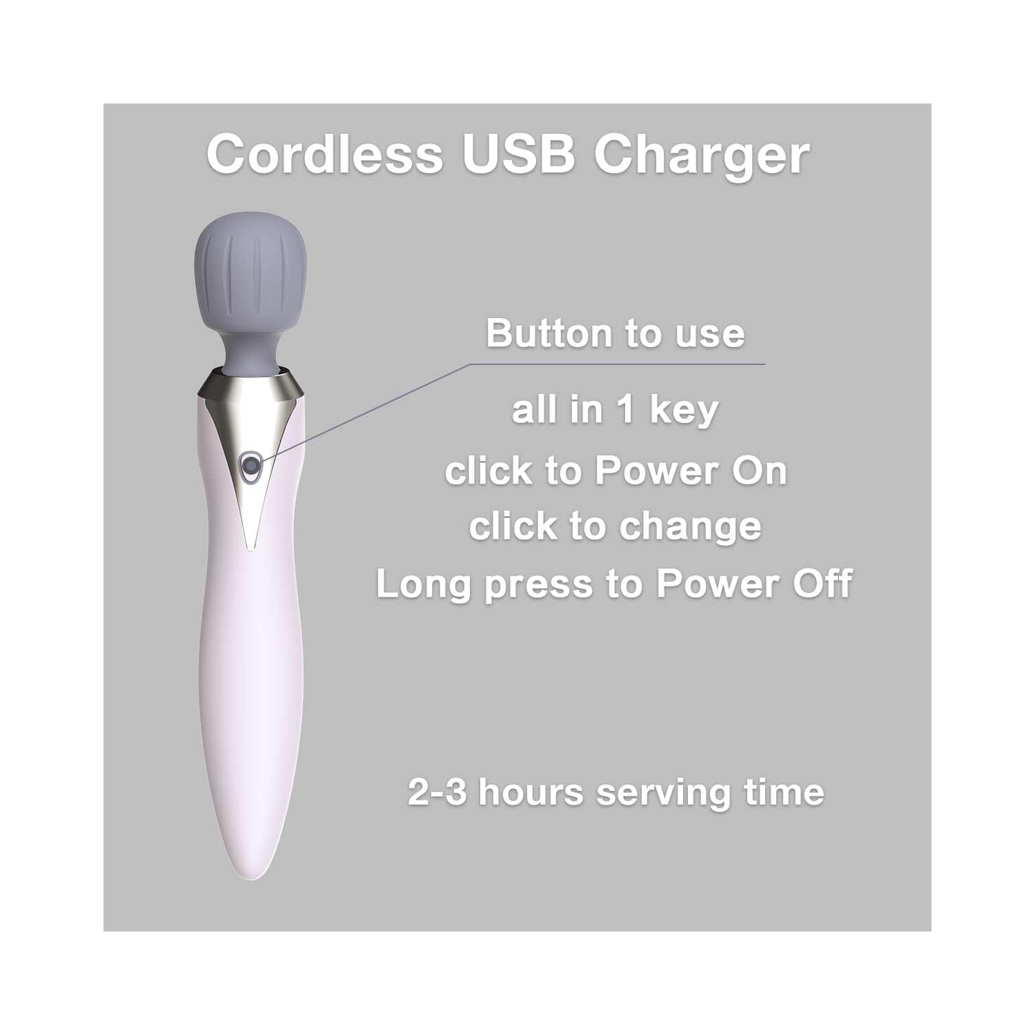 Handheld Cordless Massager Wand,Muscle Massager for Neck Back Shoulder Waist Leg Feet,Portable Full Body Massager,Tension Relief Use,Rechargeable