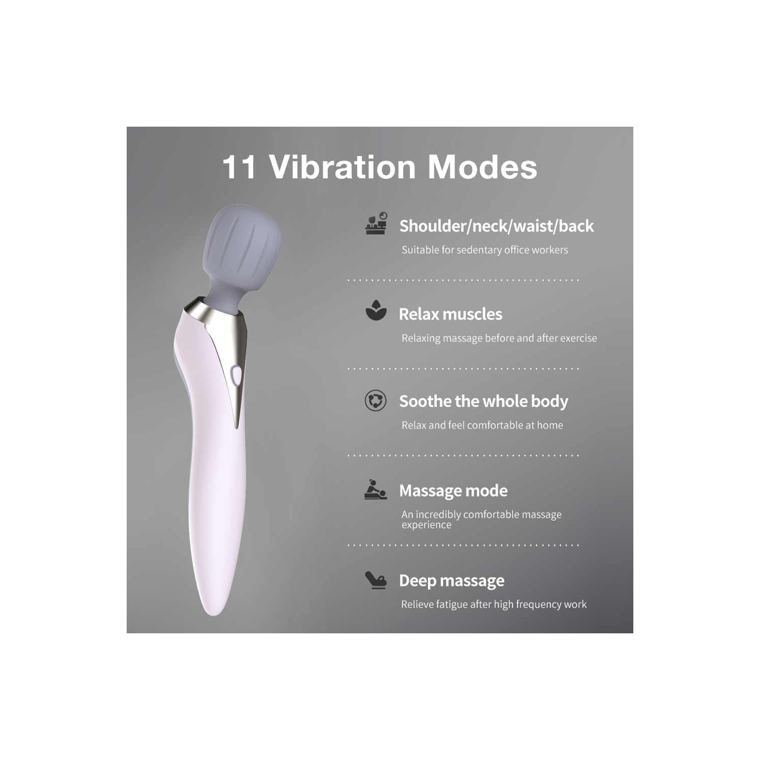 Handheld Cordless Massager Wand,Muscle Massager for Neck Back Shoulder Waist Leg Feet,Portable Full Body Massager,Tension Relief Use,Rechargeable