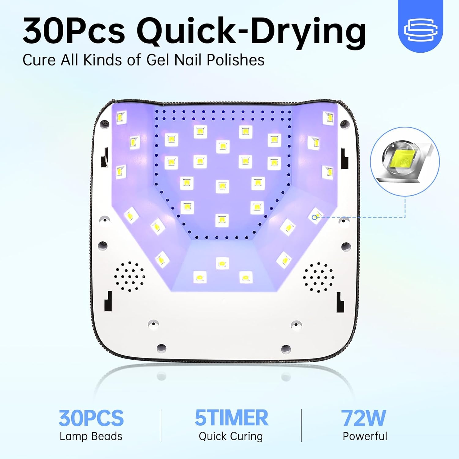 UV Light for Nails,Cordless UV Nail Lamp for Gel Nails,LED Nail Dryer with 5 Timer Setting,Touch Control & Auto Sensor,Fast Nail Light Curing Lamp