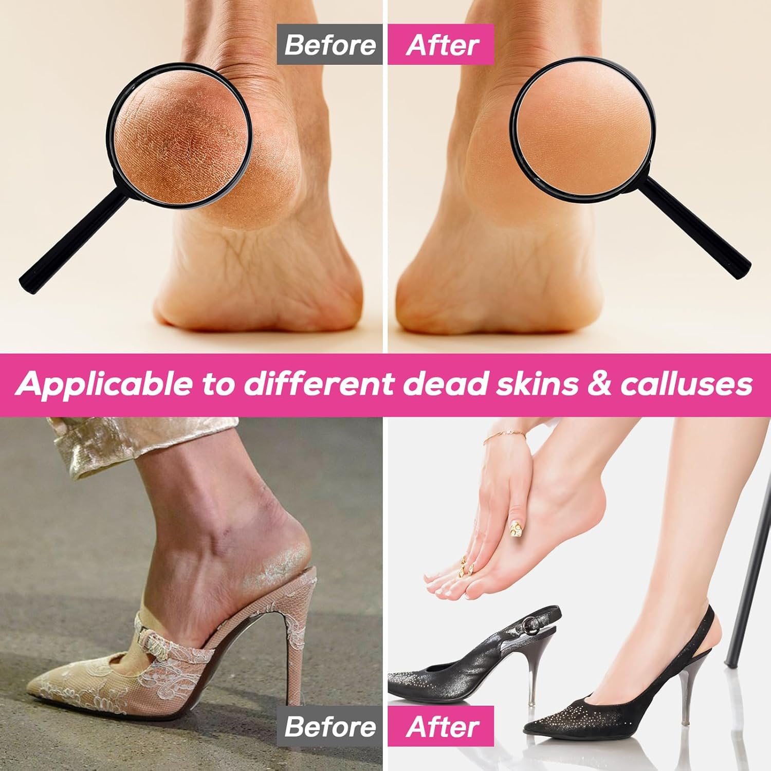 Electric Foot File,Rotatable Electric Foot Dead Skin Remover Callus Remover Tool for Home & Nail Salon with 60 pcs Replacement Sandpaper Discs,Black