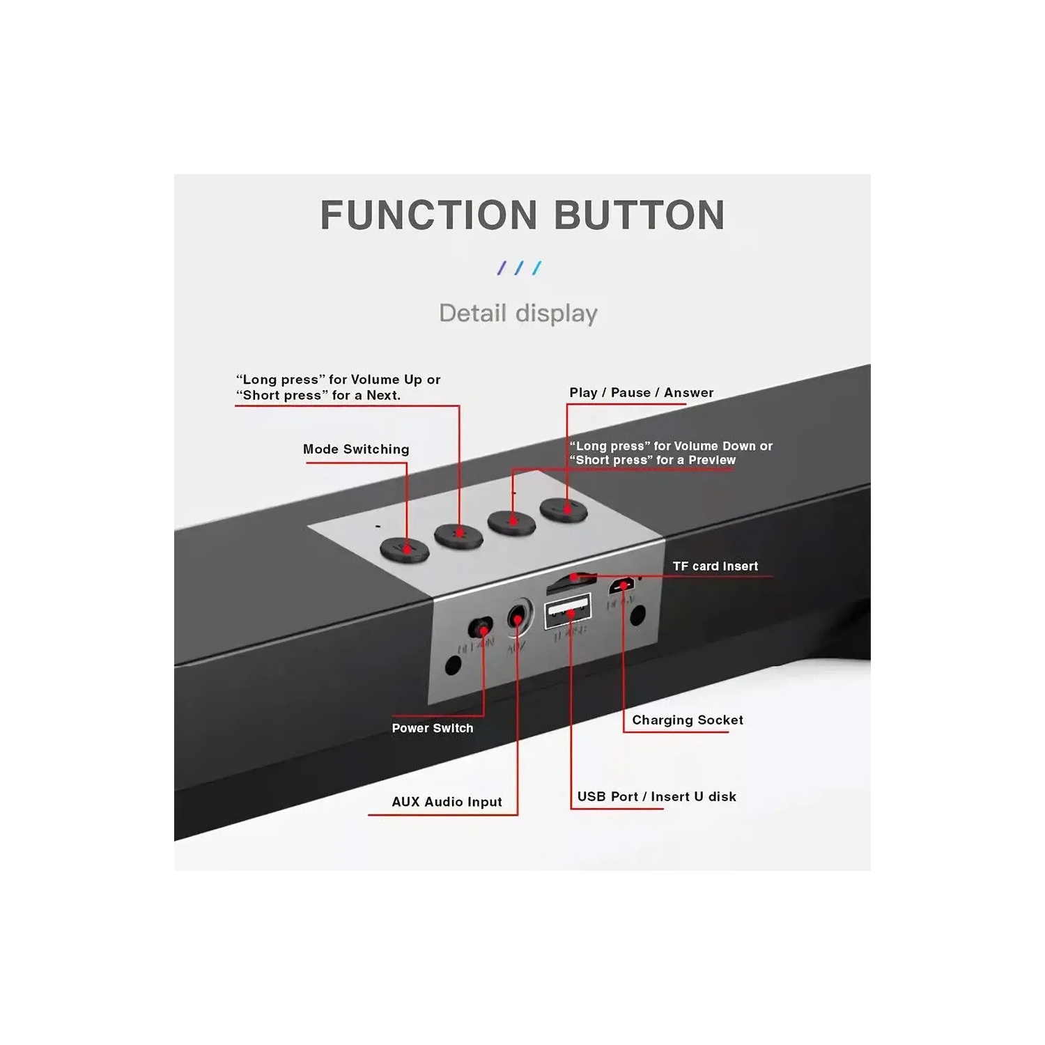Haut-parleurs sans fil pour PC Barre de son Bluetooth portative pour ordinateur de bureau, portable, tablette