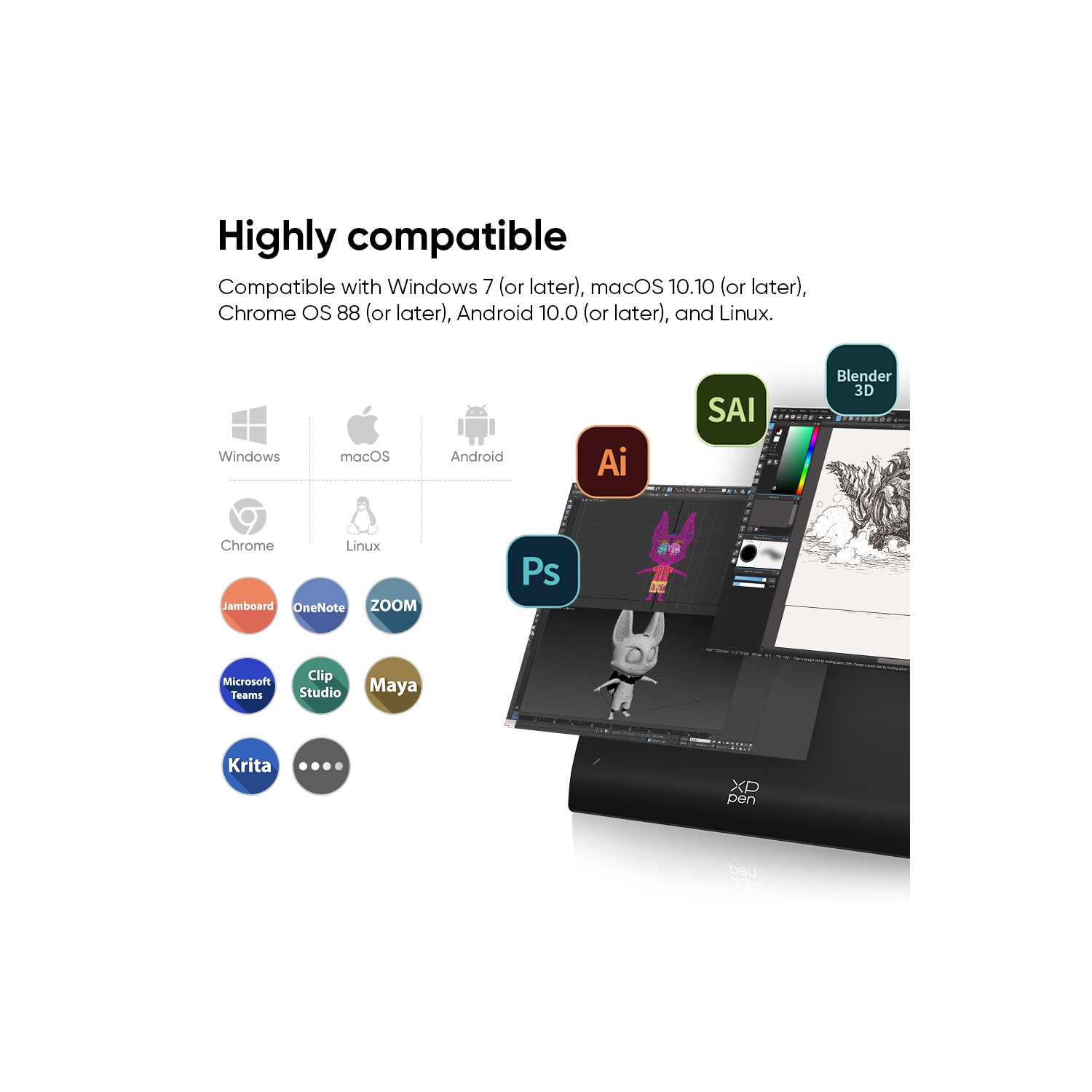 Tablette graphique sans fil XPPen 9 x 6&nbsp;po Bluetooth avec stylet X3 Pro et mini clavier numérique à molette