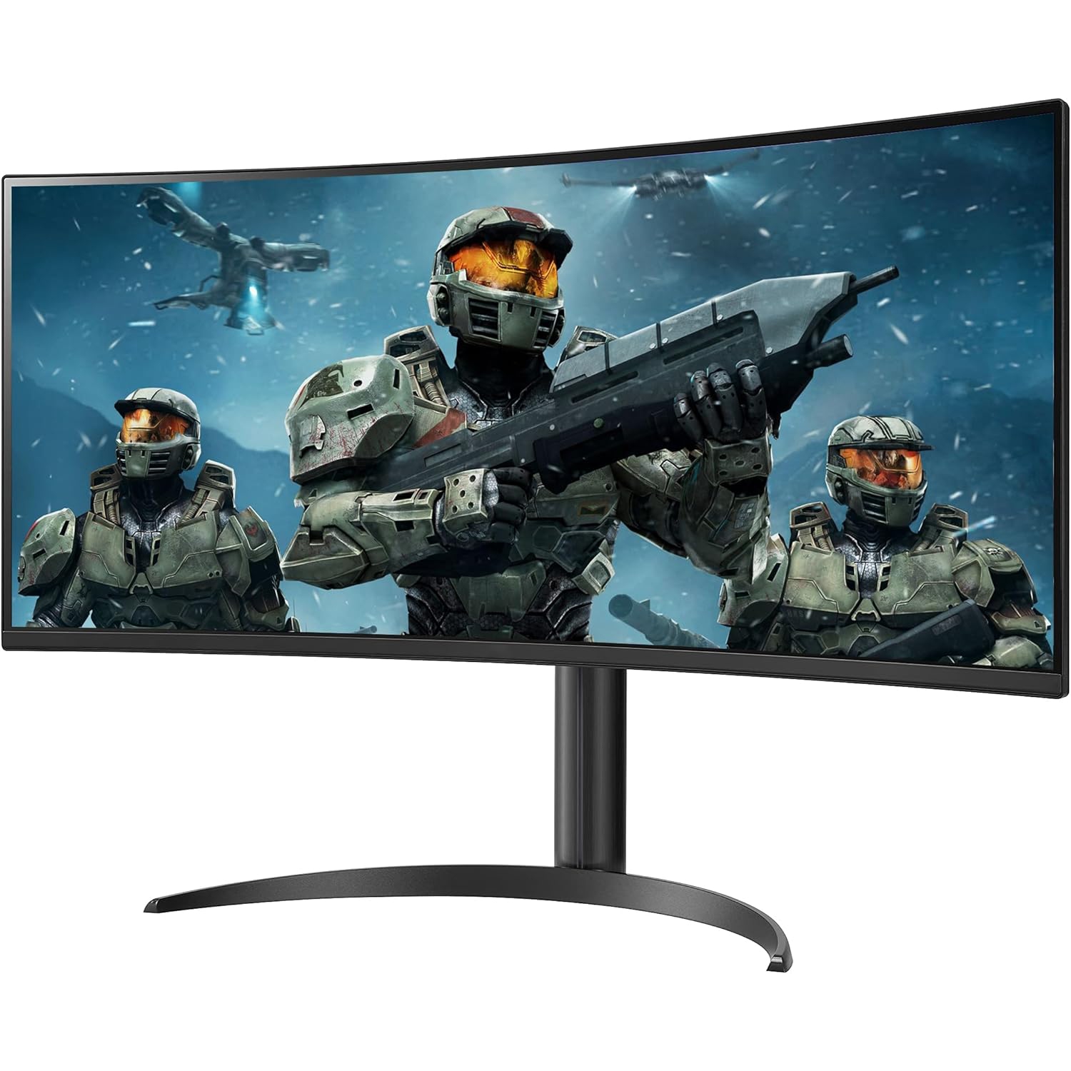 Open Box - LG 34WP60C-B 34" 21:9 Curved UltraWide QHD HDR 10 160Hz 1ms Gaming Monitor with Tilt Adjustable Stand, AMD FreeSync Premium