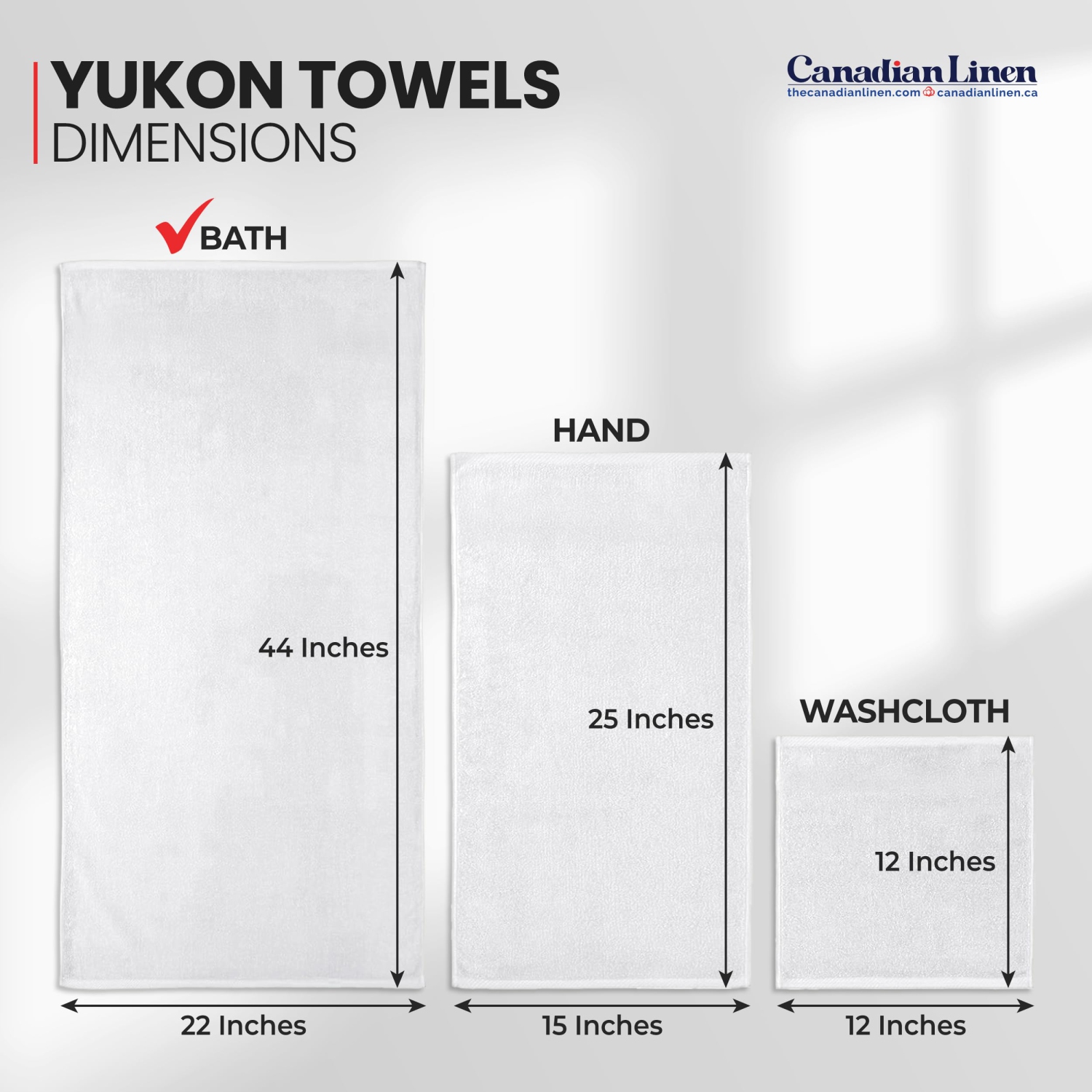 Canadian Linen Yukon Small Bath Towels, 6 Pack, 22"x44", Soft Absorbent Cotton Quick Dry Lightweight Bath Towels Set for Salon Nursing Hospital, White