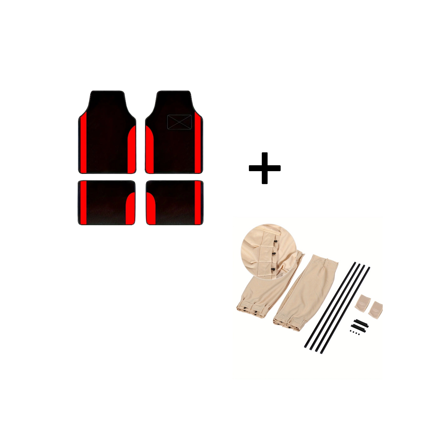 Ensemble de tapis protecteurs universels et pare-soleil de fenêtre réglables pour l'auto