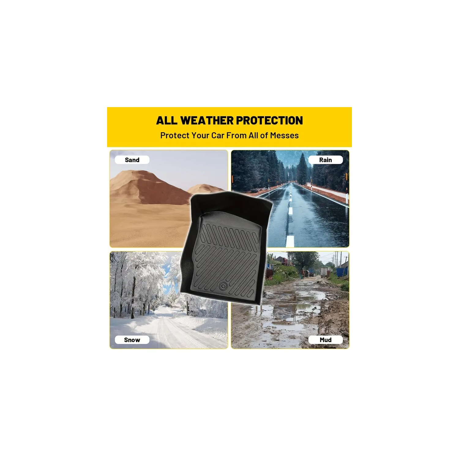 All-Weather Floor Mats for Ford Explorer 2020-2023, Car Sunshades & Full Surround Seat Covers