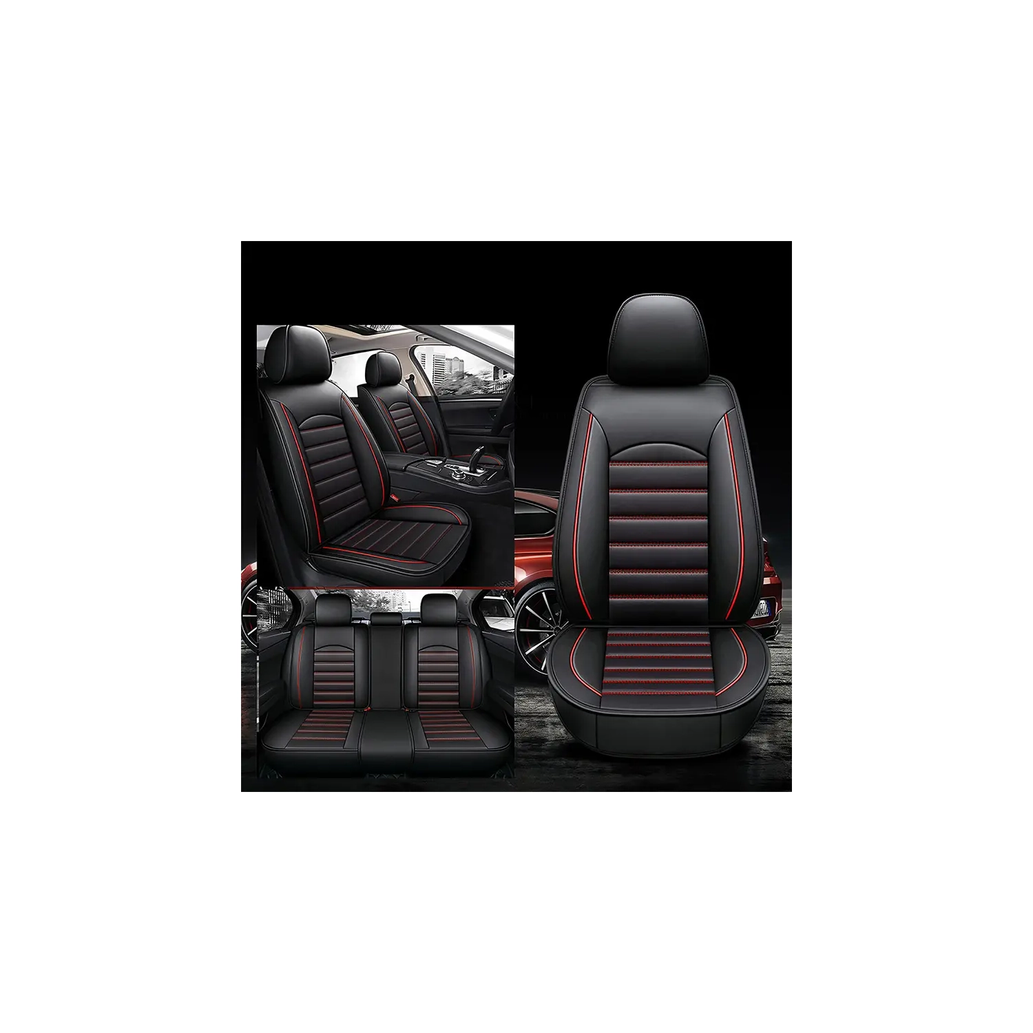 Heavy Duty All-Weather Floor Mats, Aluminum Snow Cover & Faux Leather Seat Covers for Nissan Murano