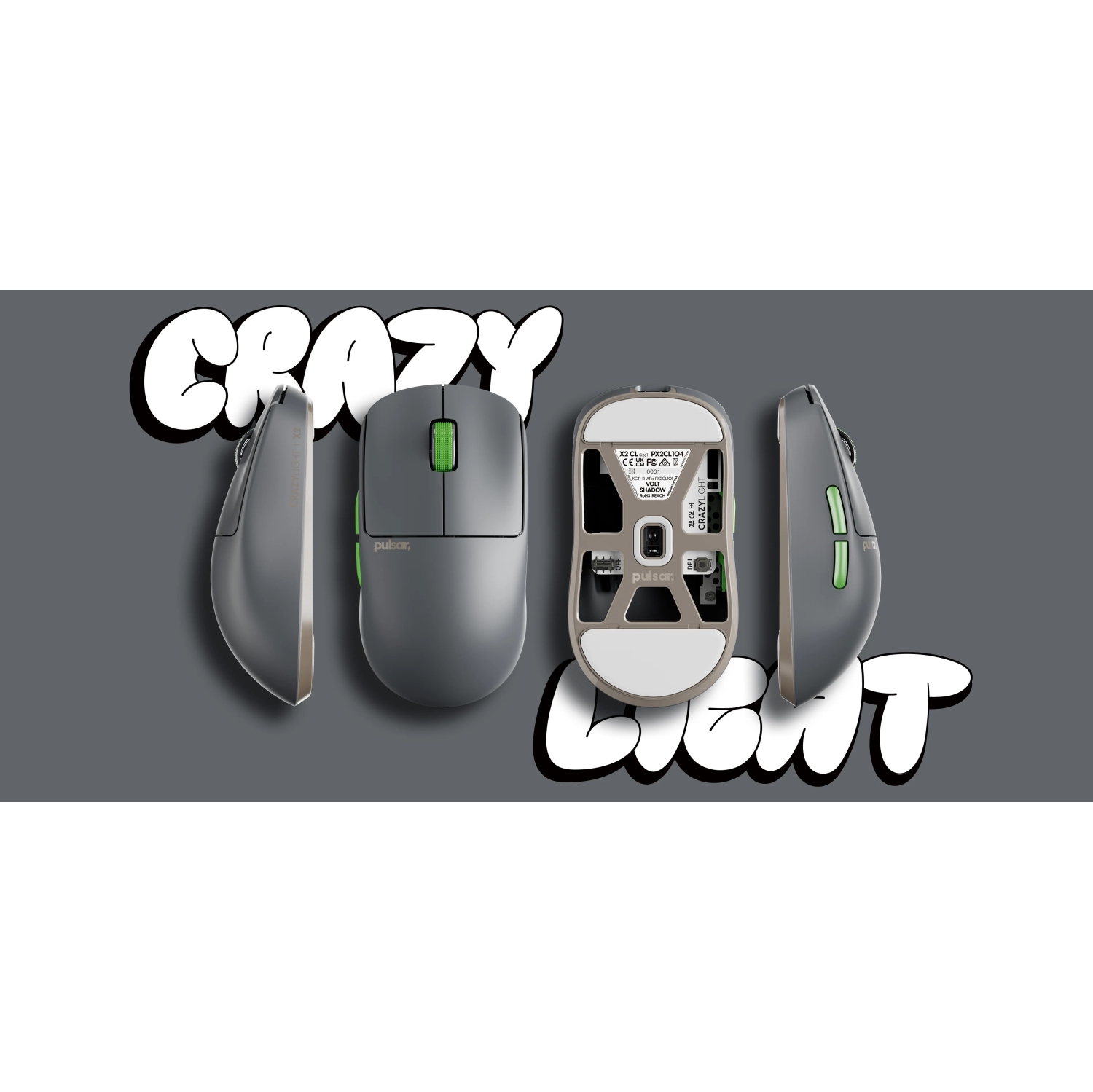 Pulsar X2 Mini CRAZYLIGHT Wireless Gaming Mouse 35g Ultra-Lightweight, 8K Polling Rate, Symmetrical Design for FPS & Esports, Includes 8K Dongle,