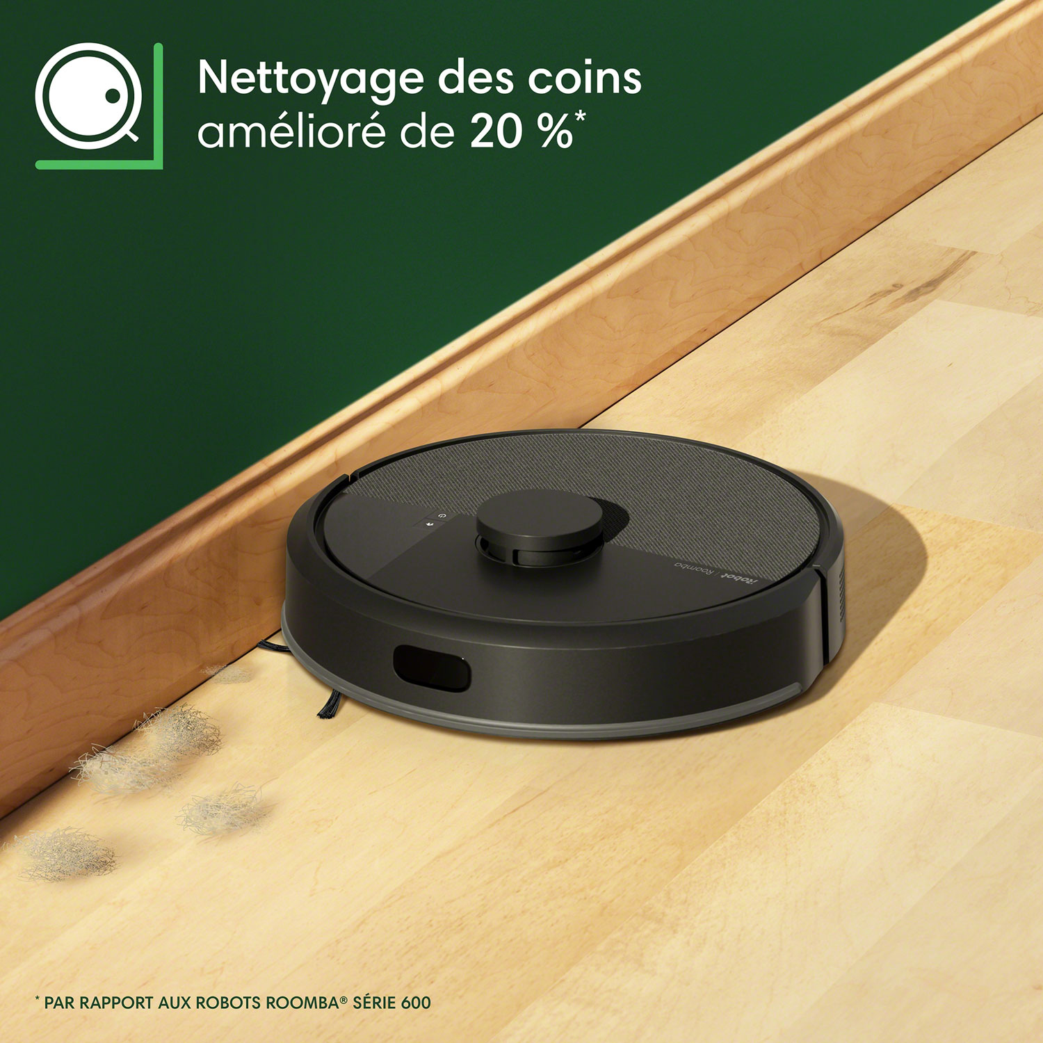 Aspirateur robot connecté Wi-Fi à vidage automatique Roomba 105 Vac d'iRobot - Noir