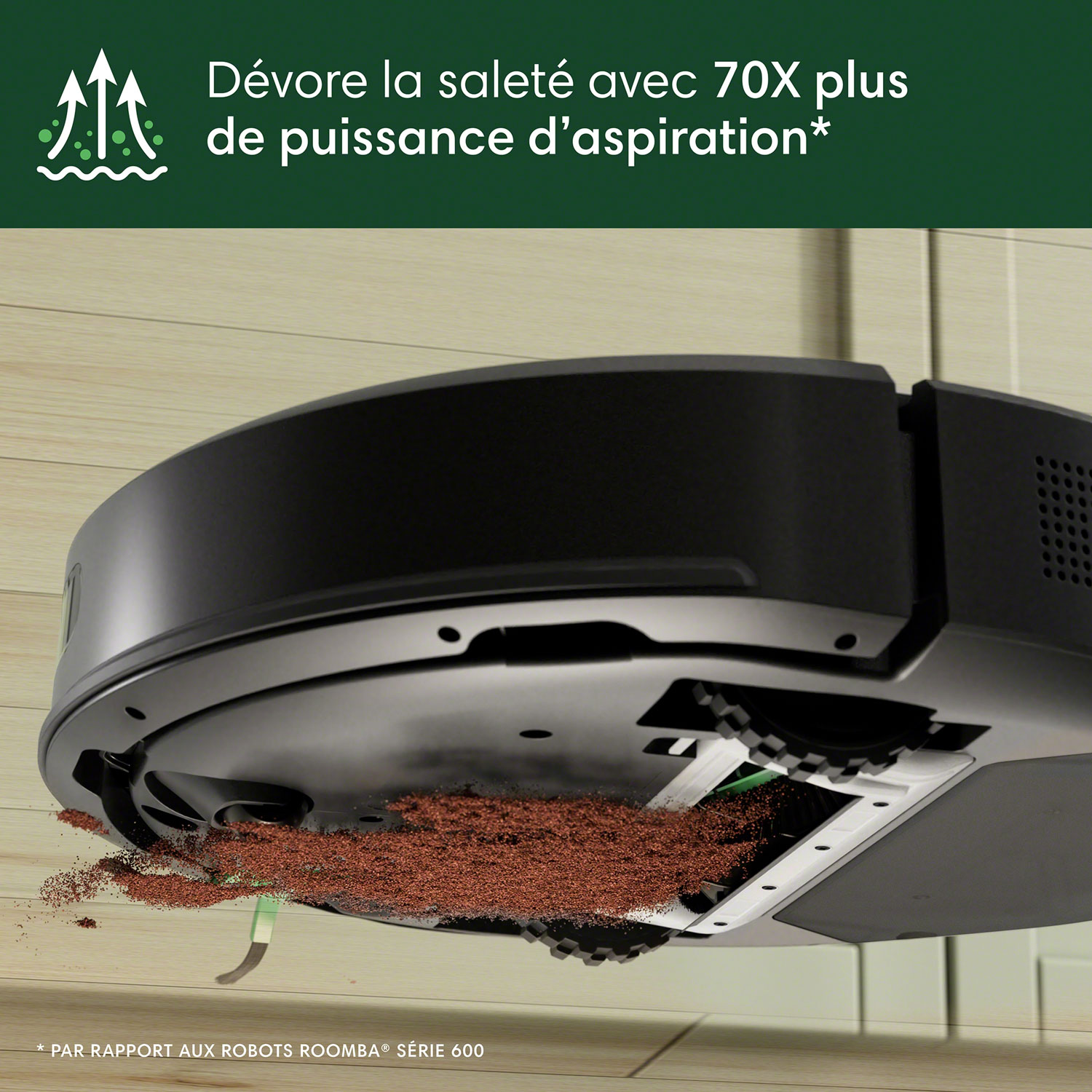 Aspirateur robot connecté Wi-Fi à vidage automatique Roomba 105 Vac d'iRobot - Noir