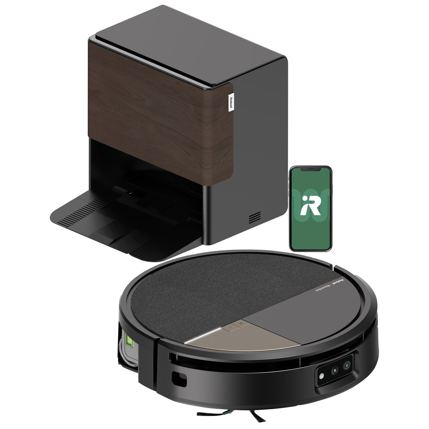 Aspirateur robot à vadrouille connecté Wi-Fi à vidage automatique Roomba Max 705 Combo d'iRobot - Noir