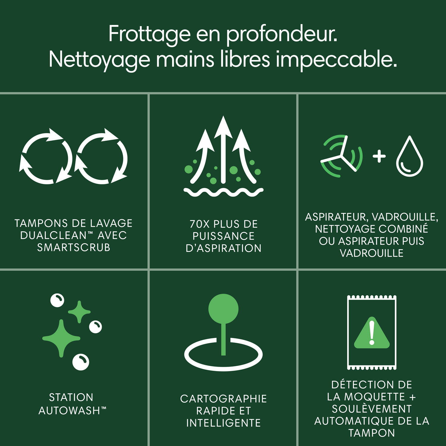 Aspirateur robot à vadrouille connecté Wi-Fi à vidage automatique Roomba Plus 405 Combo d'iRobot - Noir