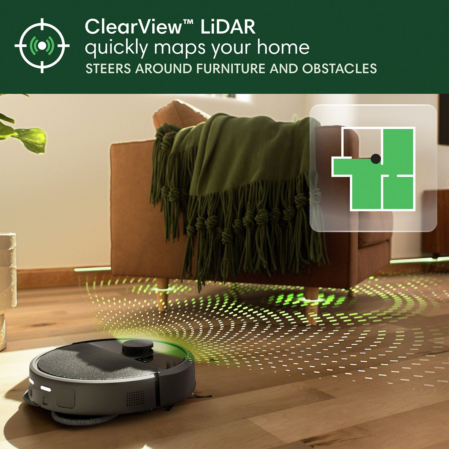 Aspirateur robot à vadrouille connecté Wi-Fi à vidage automatique Roomba Plus 405 Combo d'iRobot - Noir