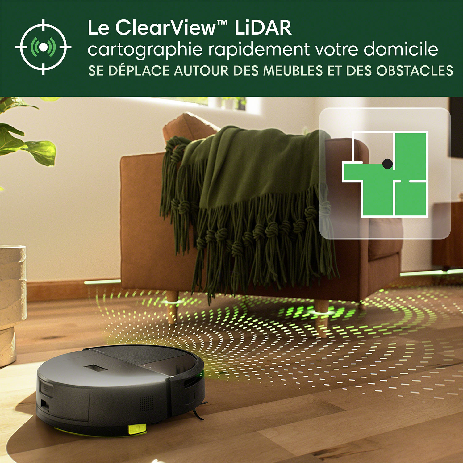 Aspirateur robot connecté Wi-Fi Roomba 205 DustCompactor Vac d'iRobot - Noir