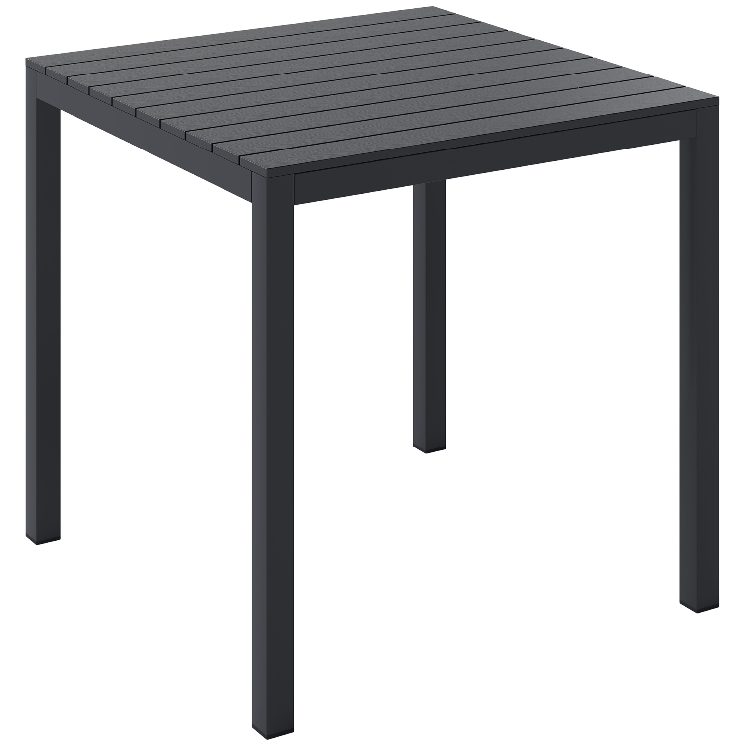 Outsunny – Table de salle à manger d'extérieur en aluminium de 29&nbsp;po pour 4, table de jardin avec surface en grain de bois, pour jardin,