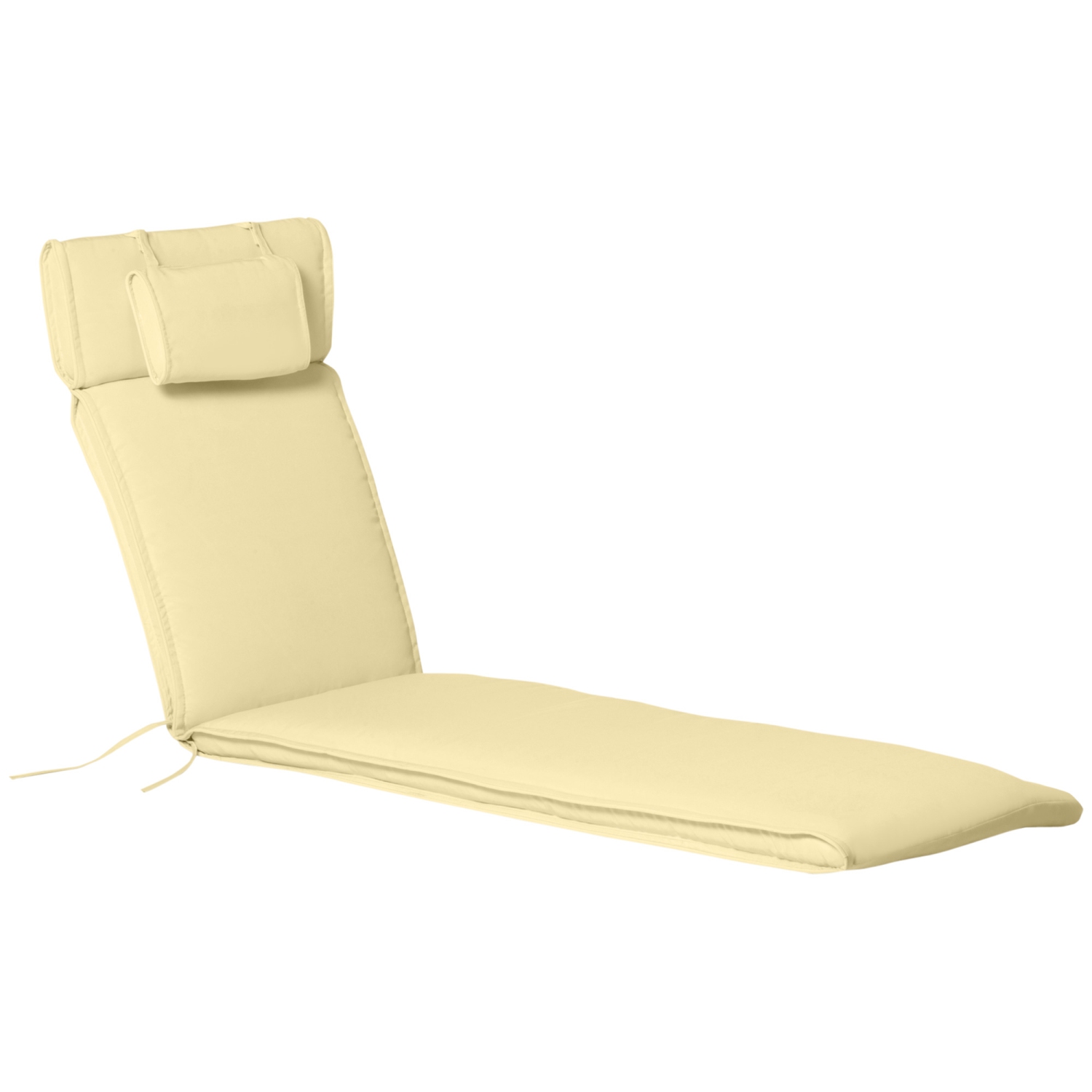 Remplacement du coussin de chaise longue Outsunny Garden, coussins de patio rembourrés épais, appuie-tête, housse amovible, coussin SEULEMENT, blanc